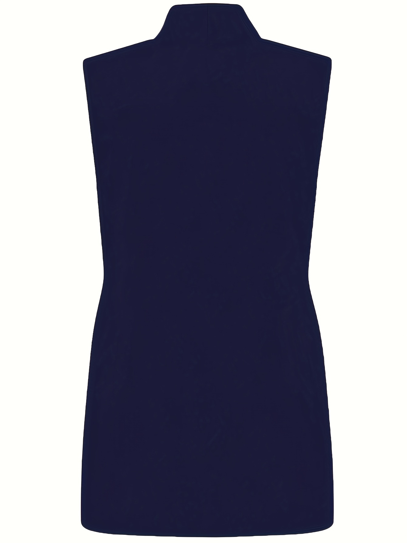 solid sleeveless vest elegant mid length open front vest with pockets womens clothing details 15