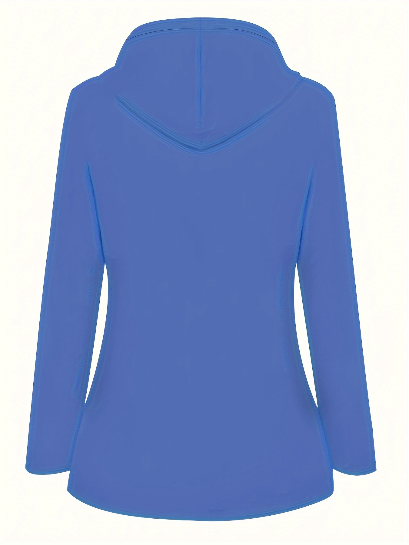 drawstring hooded trench coat casual zip button front long sleeve versatile outerwear for fall winter womens clothing details 8