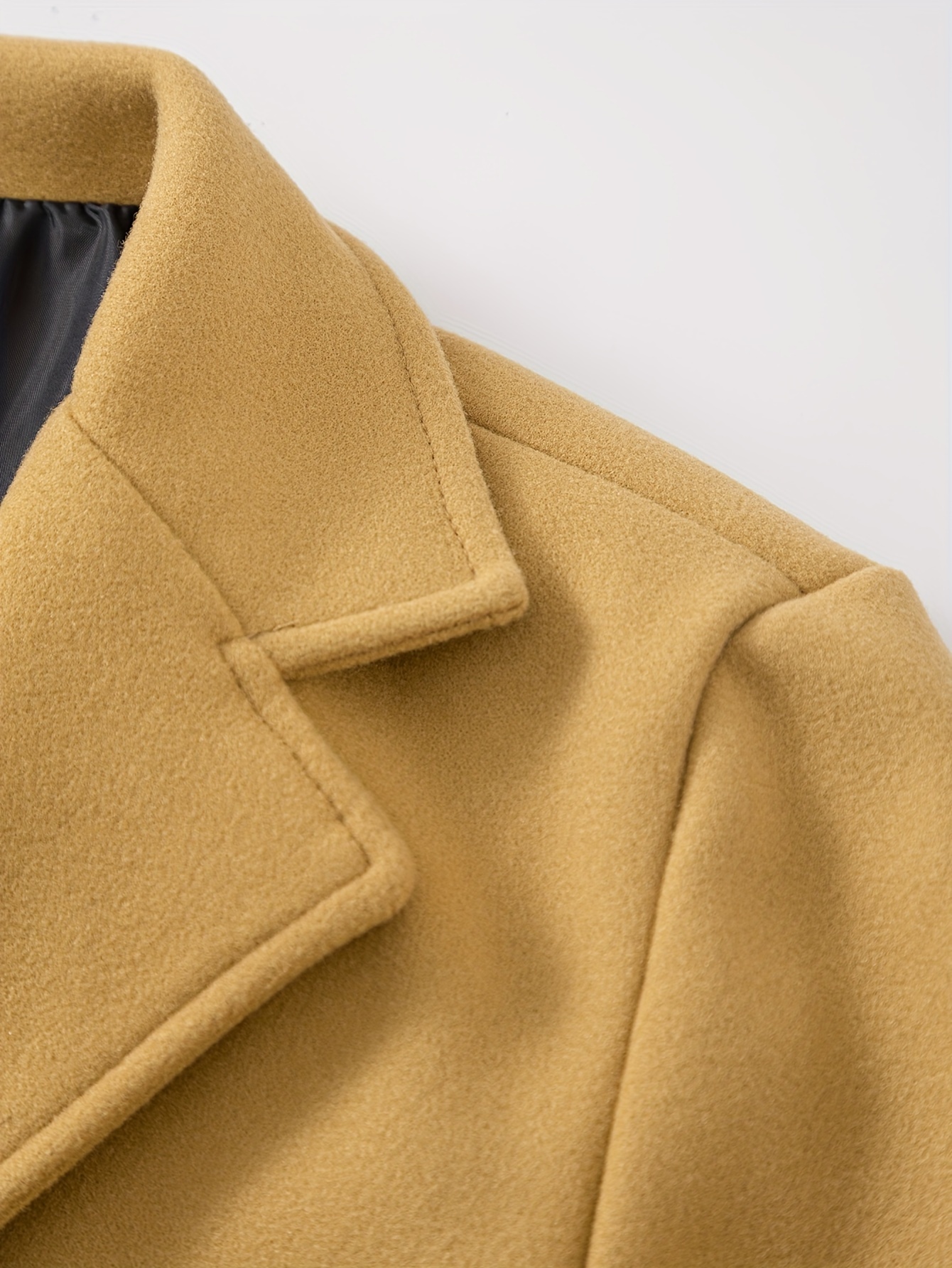 mens casual single breasted trench coat elegant mature overcoat for fall winter business details 23