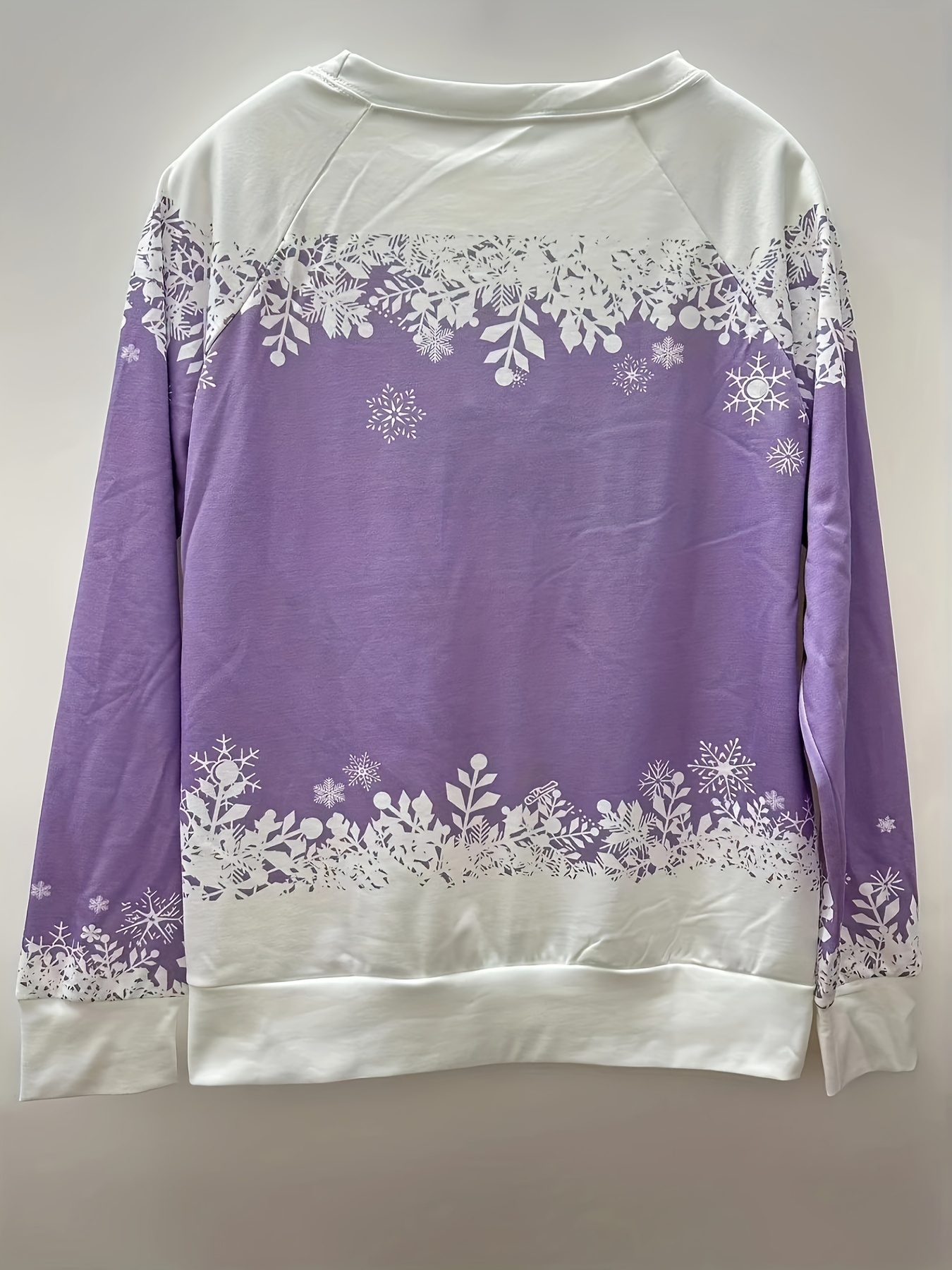 christmas snowman print sweatshirt casual long sleeve crew neck sweatshirt womens clothing details 14