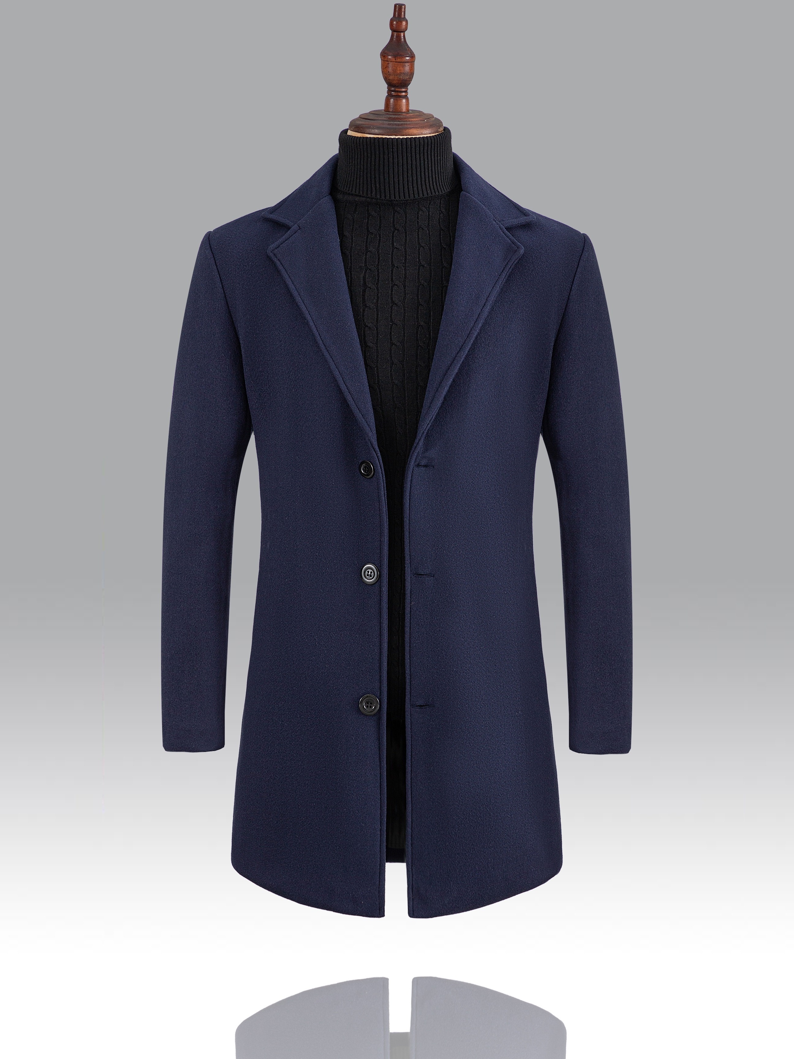 mens casual single breasted trench coat elegant mature overcoat for fall winter business details 0