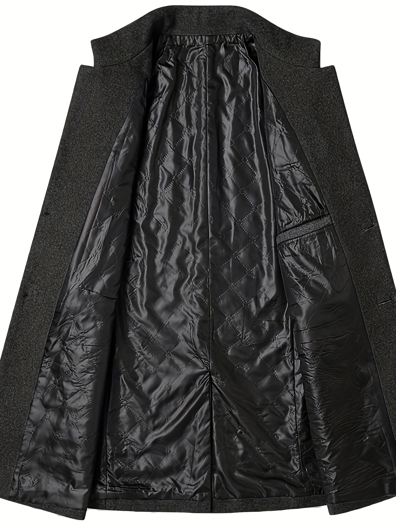 Men s Trendy Padded Retro Solid Long Sleeve Coat Windbreaker Lapel Long Overcoat For Autumn Winter details 7