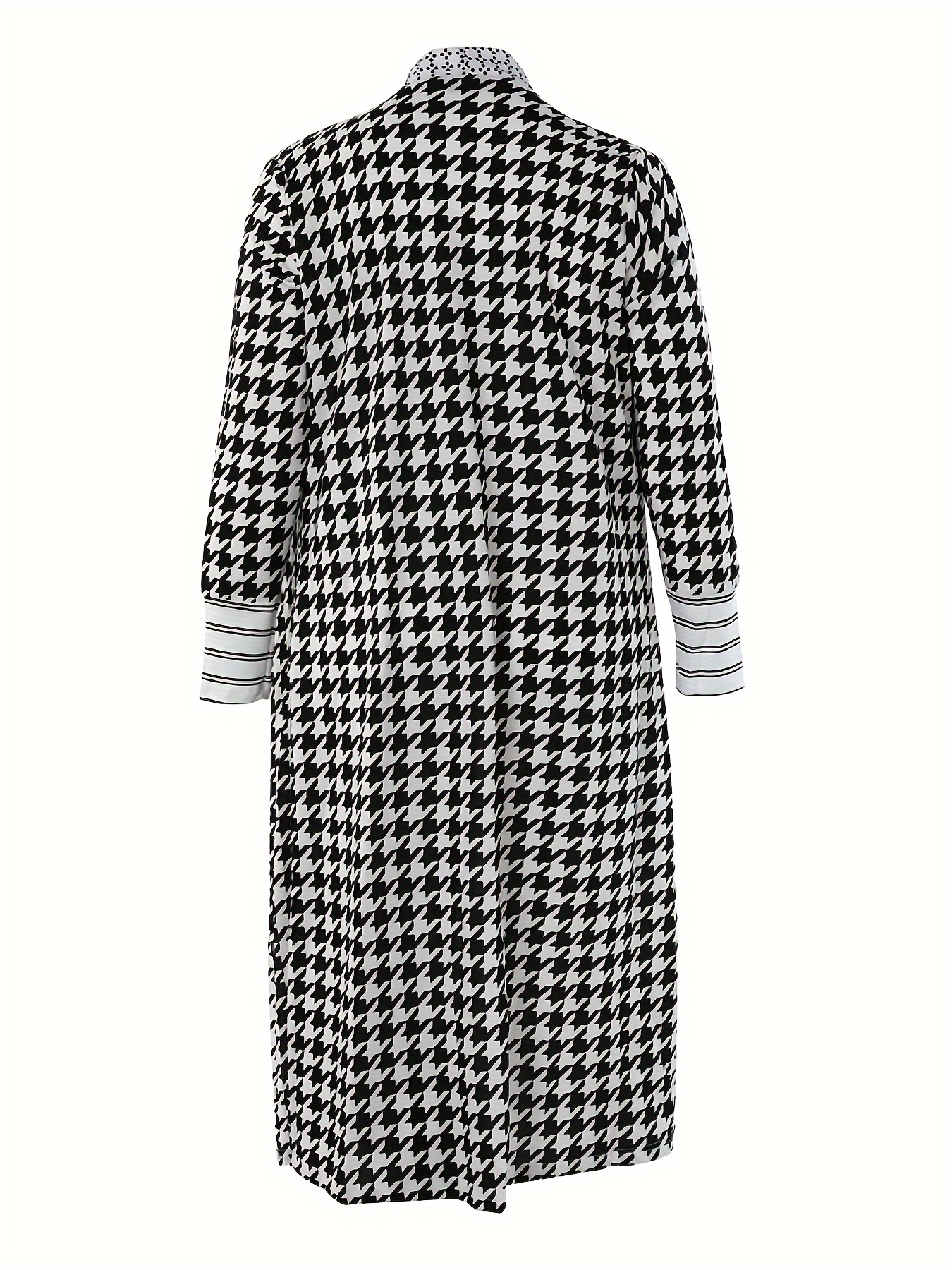 colorblock geometric print cardigan casual long sleeve open front long cardigan womens clothing details 11