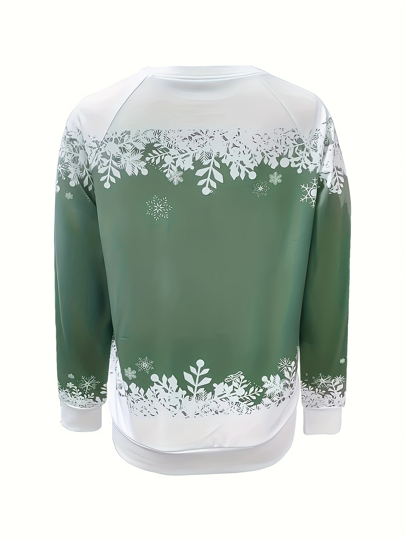 christmas snowman print sweatshirt casual long sleeve crew neck sweatshirt womens clothing details 9