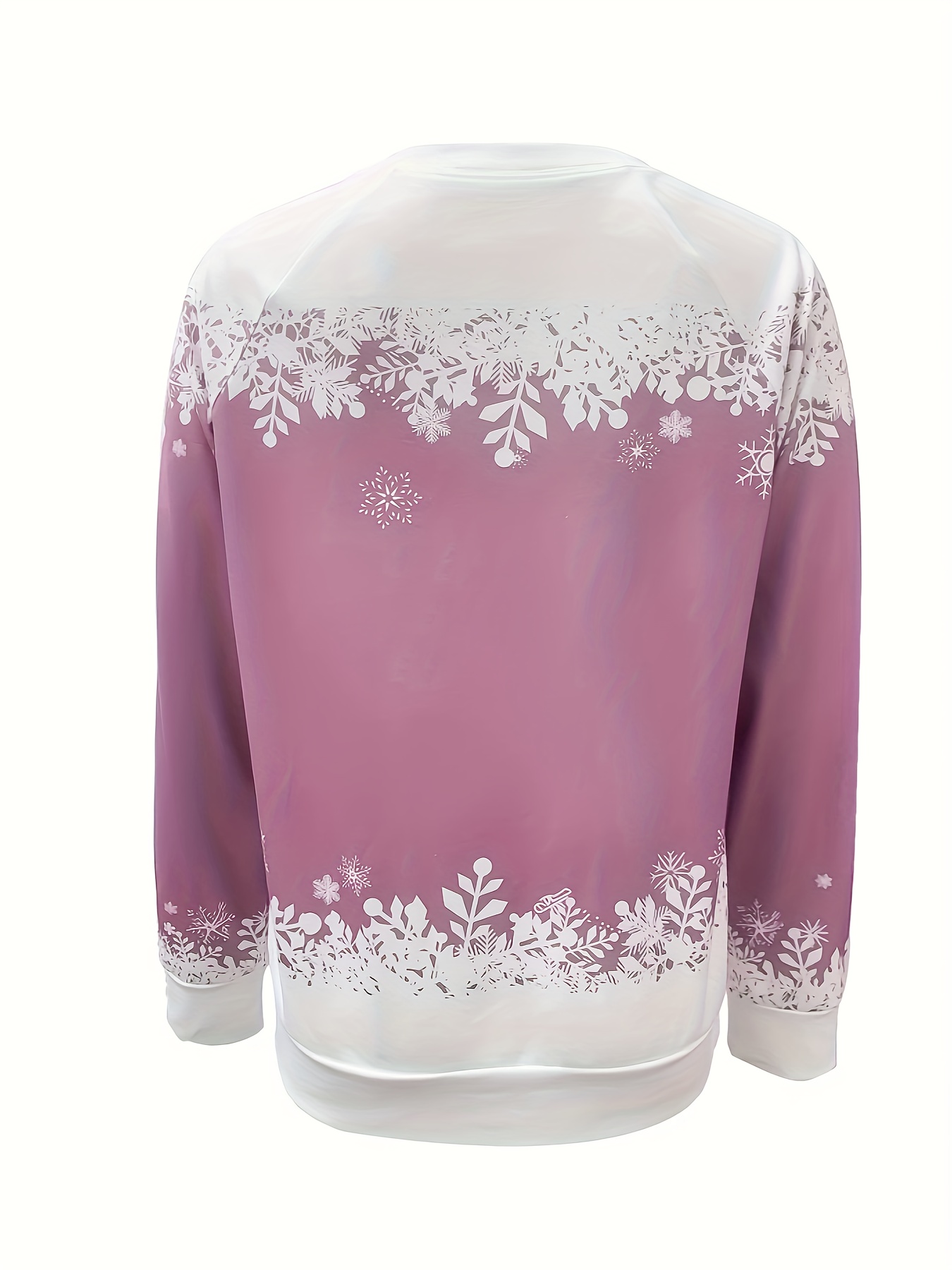 christmas snowman print sweatshirt casual long sleeve crew neck sweatshirt womens clothing details 18