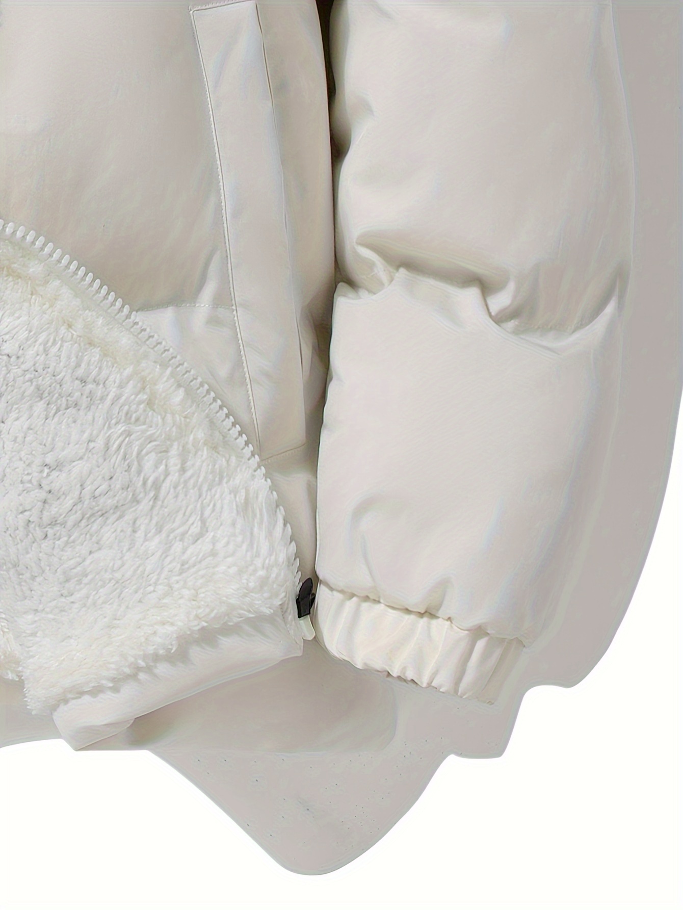 Men s Casual Thickened Thermal Zipper Fleece Lined Cotton-padded Jacket, Warm Long Sleeve Stand Collar Windproof Padded Outwear For Winter details 8