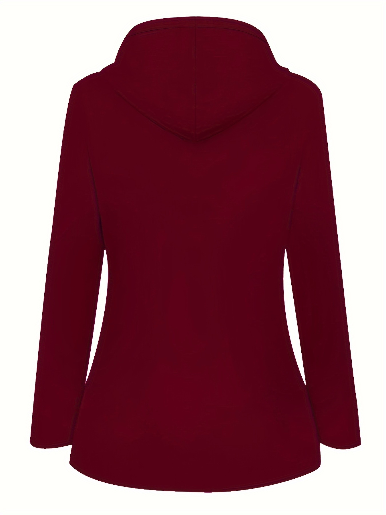 drawstring hooded trench coat casual zip button front long sleeve versatile outerwear for fall winter womens clothing details 4