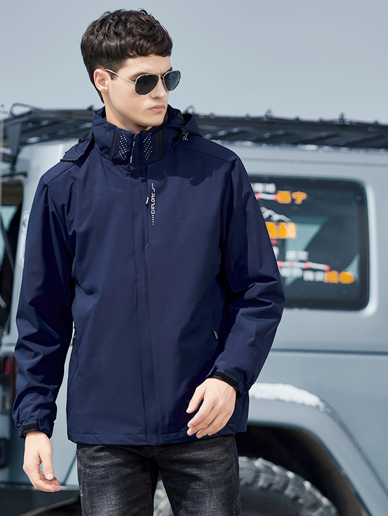 3 in 1 jacket removable hood liner windproof waterproof winter jacket snow jacket windproof hooded with inner warm fleece coat for men details 2