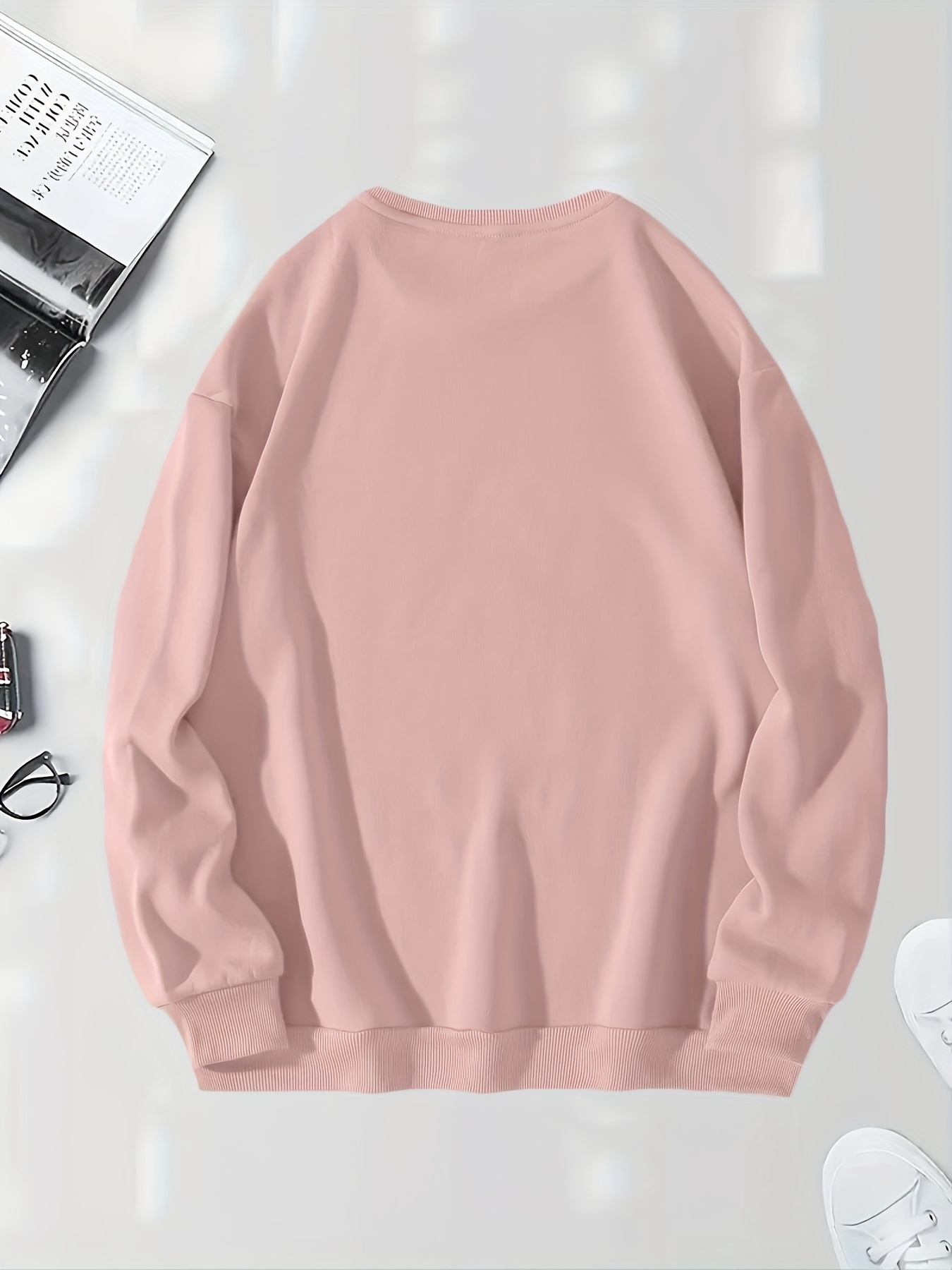 cow letter print pullover sweatshirt casual long sleeve crew neck sweatshirt for fall winter womens clothing details 25