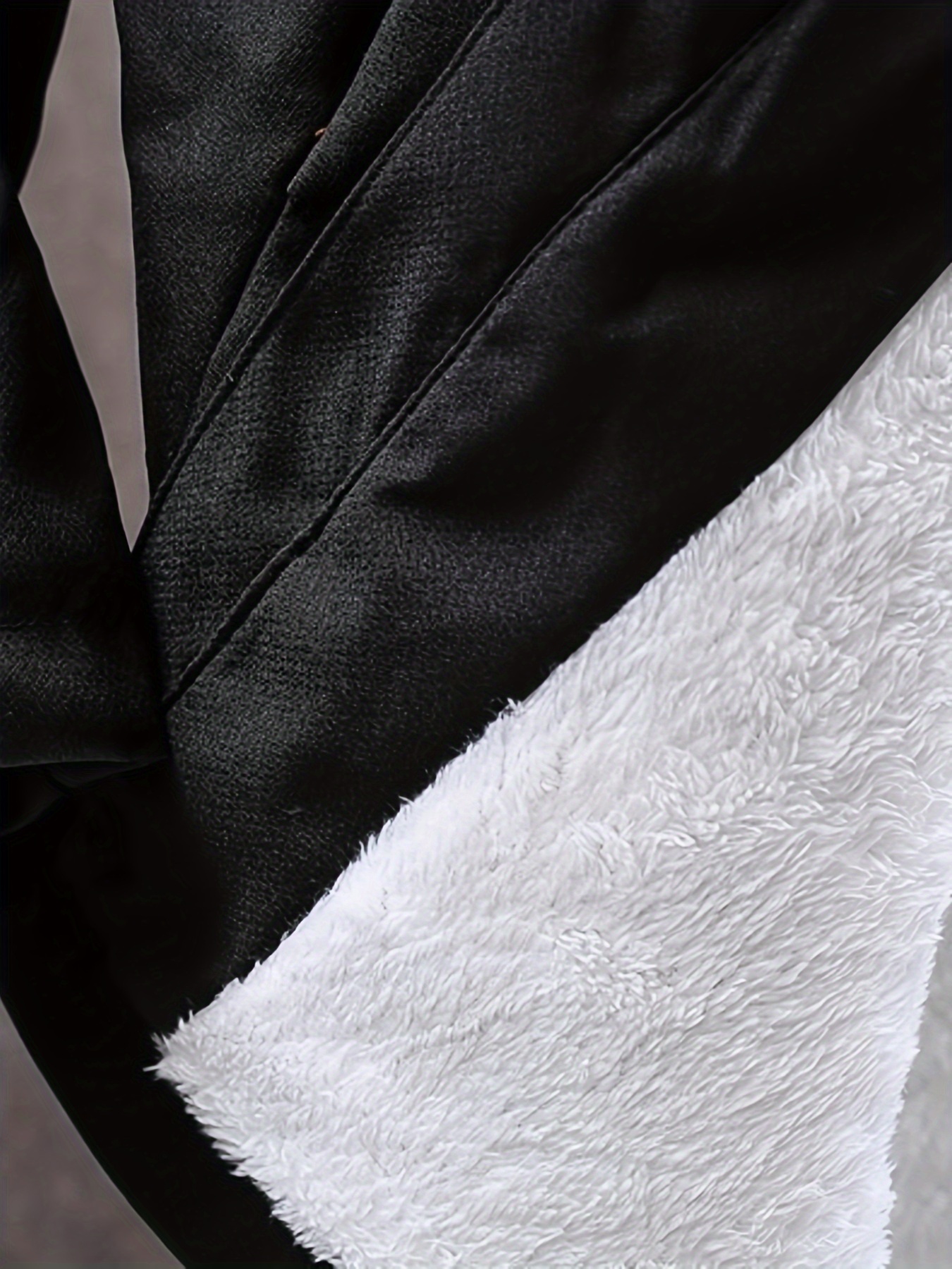 mens warm fleece long windbreaker jacket casual hooded overcoat details 23