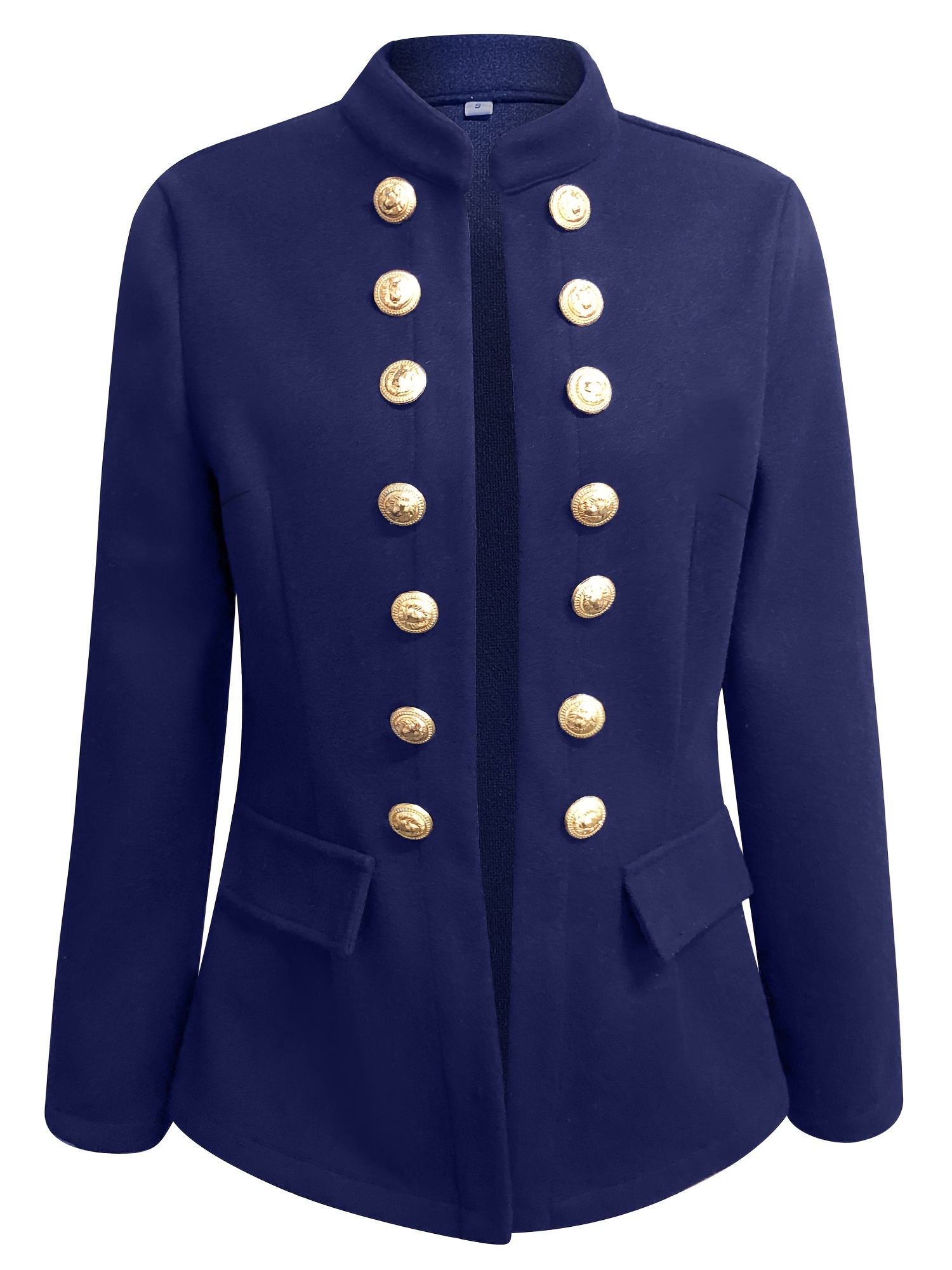 open front solid jacket casual long sleeve outerwear with buttons womens clothing details 6