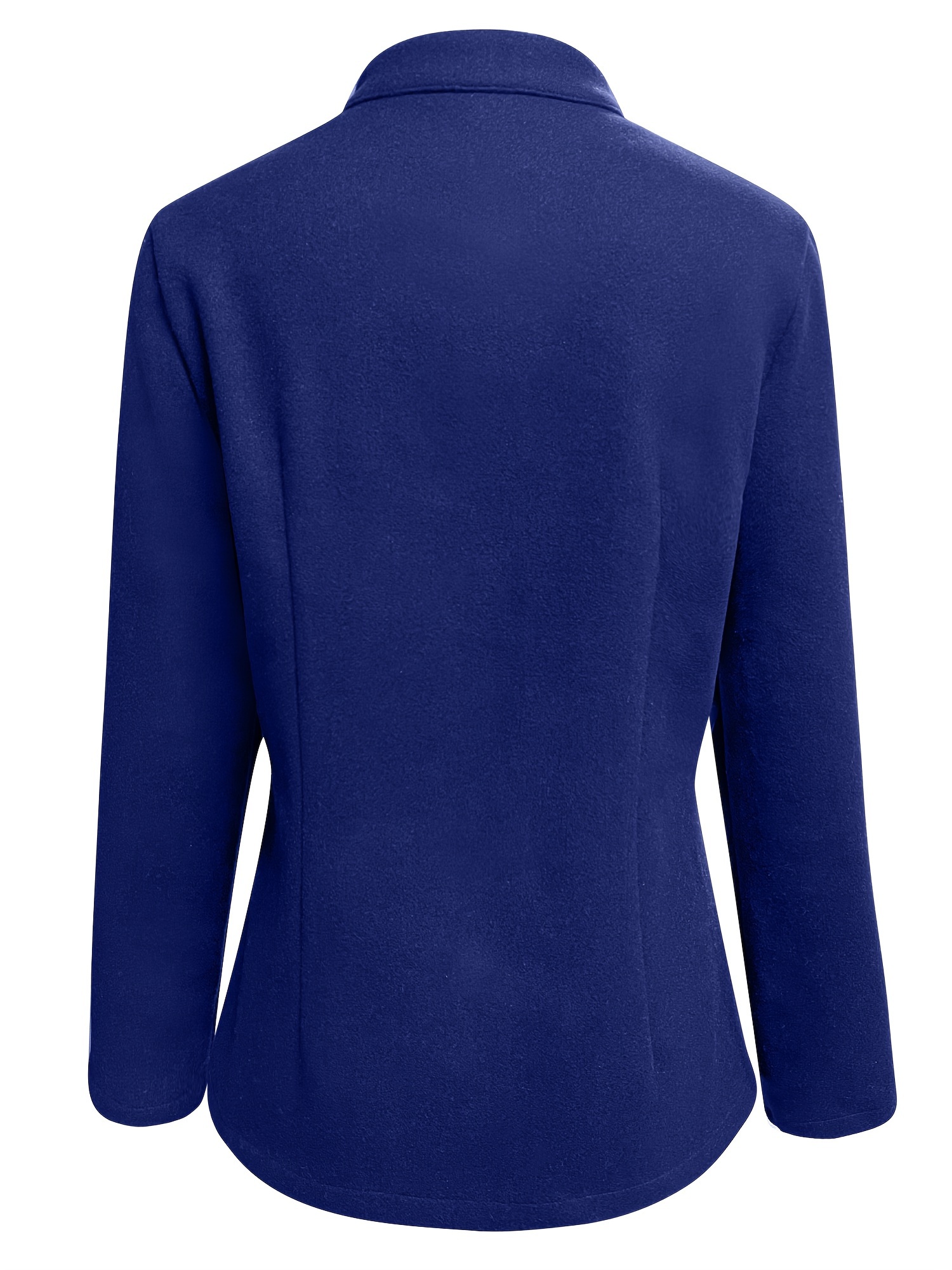 open front solid jacket casual long sleeve outerwear with buttons womens clothing details 5