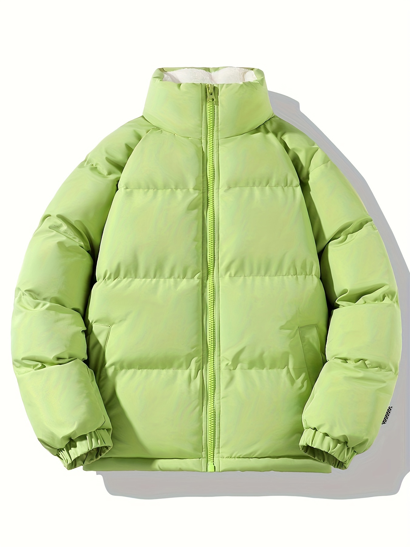 mens warm fleece jacket casual stand collar jacket coat for fall winter details 9