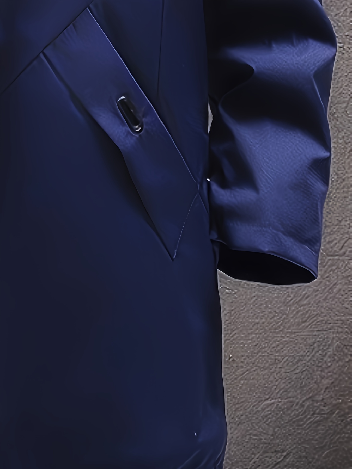 mens warm fleece long windbreaker jacket casual hooded overcoat details 14