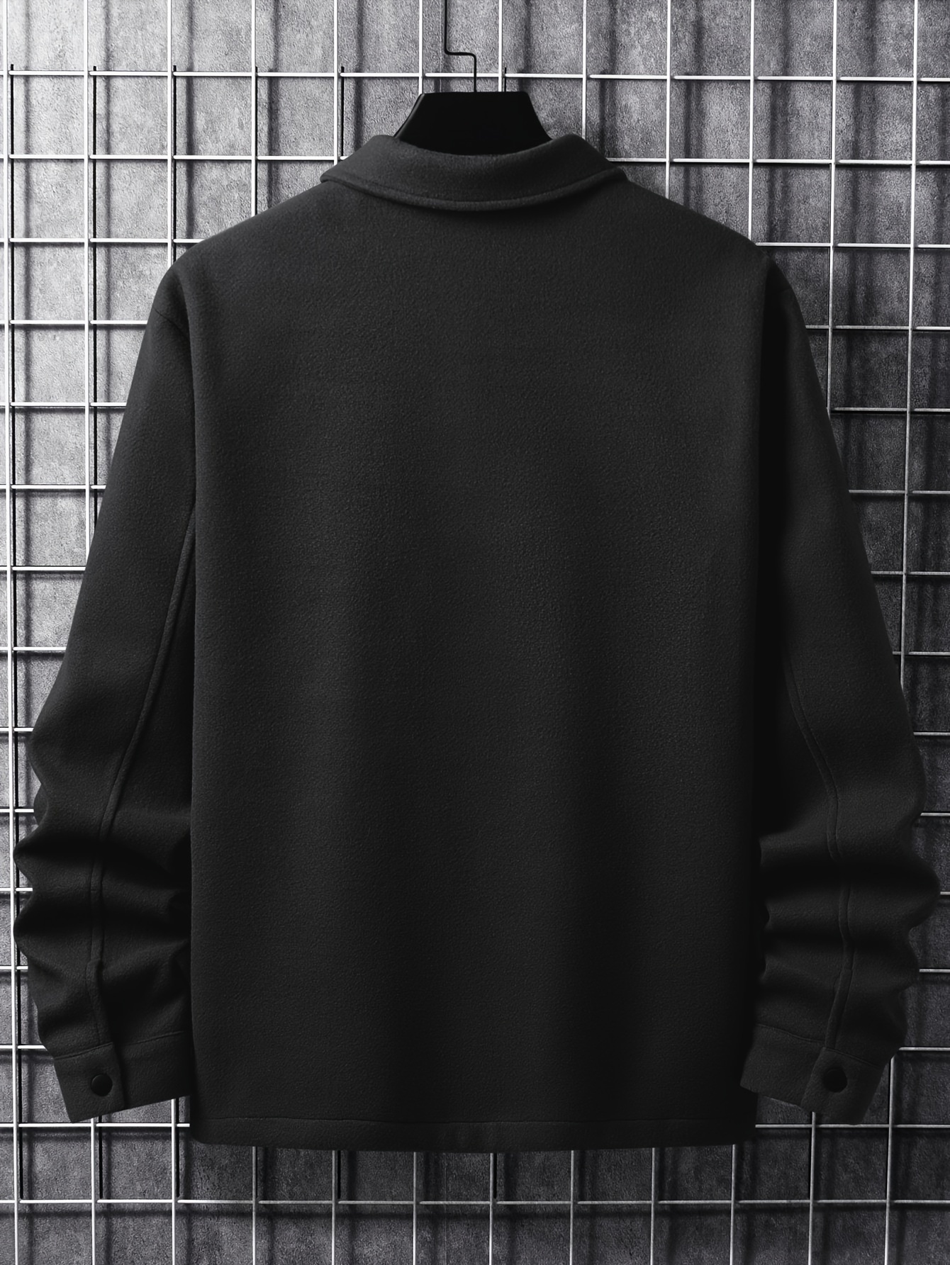 Men s Casual Button Up Chest Pocket Lapel Coat details 2