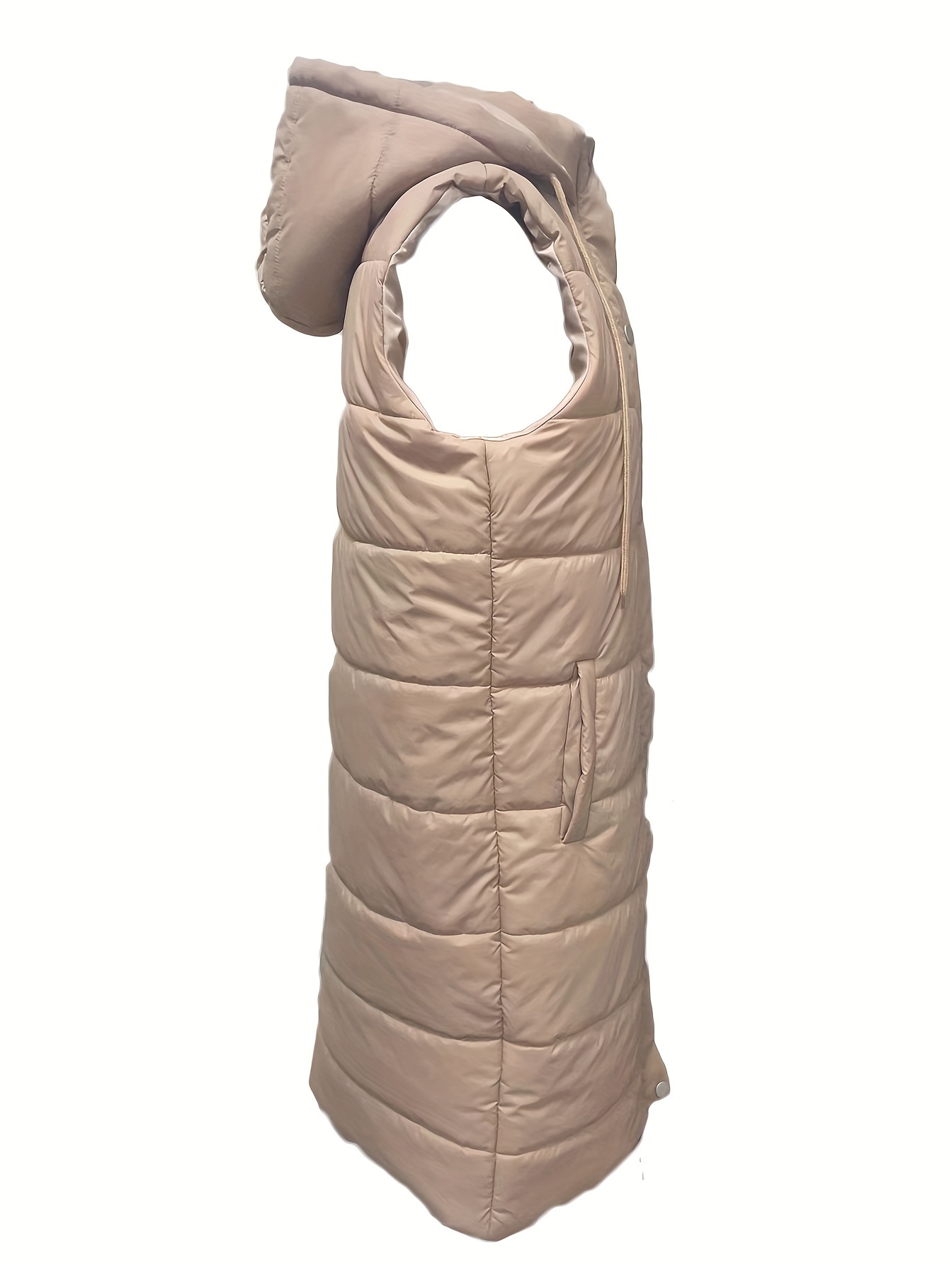 button front hooded coat casual sleeveless long length outerwear womens clothing details 9