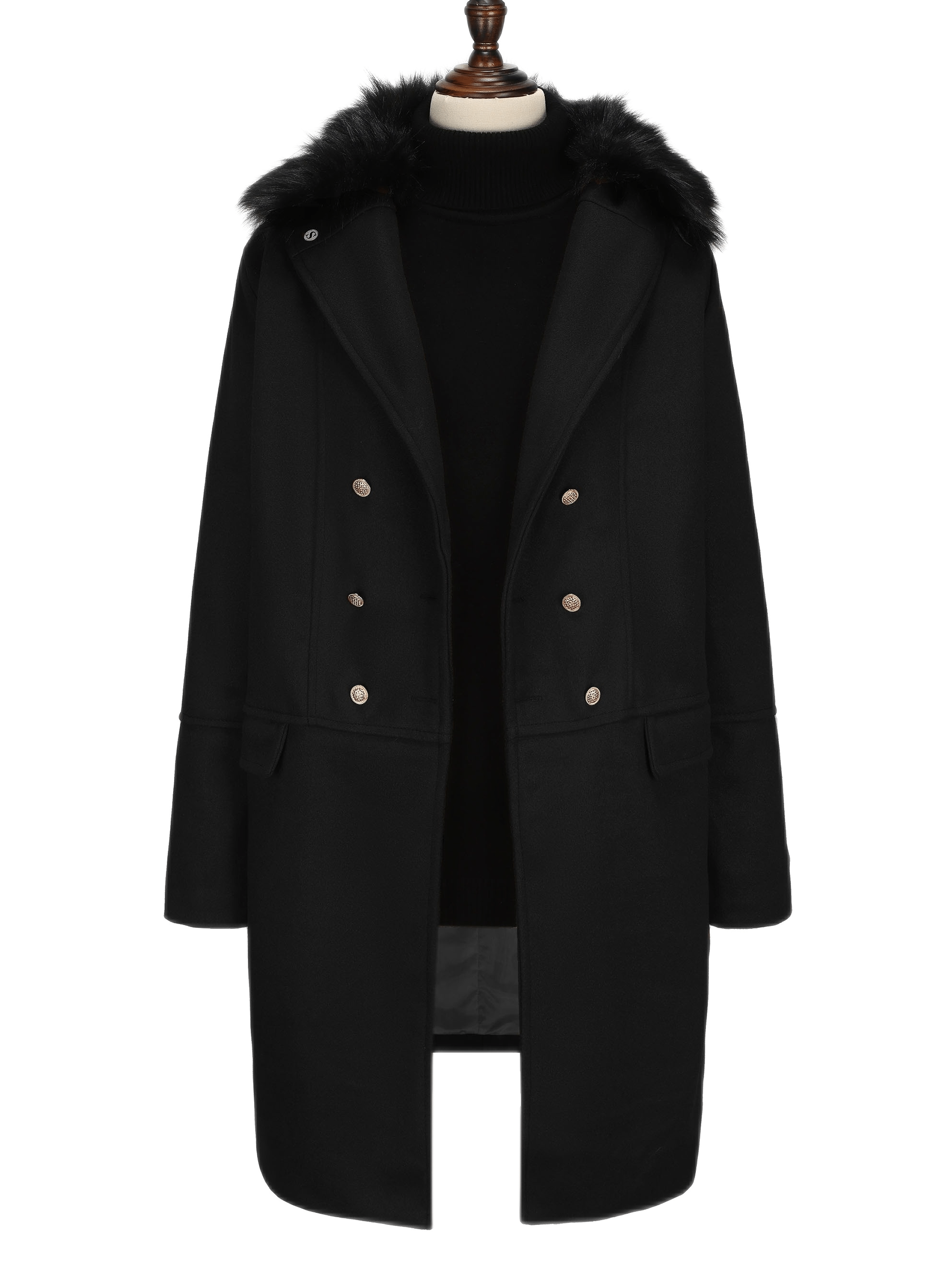 mens warm double breasted overcoat casual elegant faux woolen trench coat for fall winter details 27