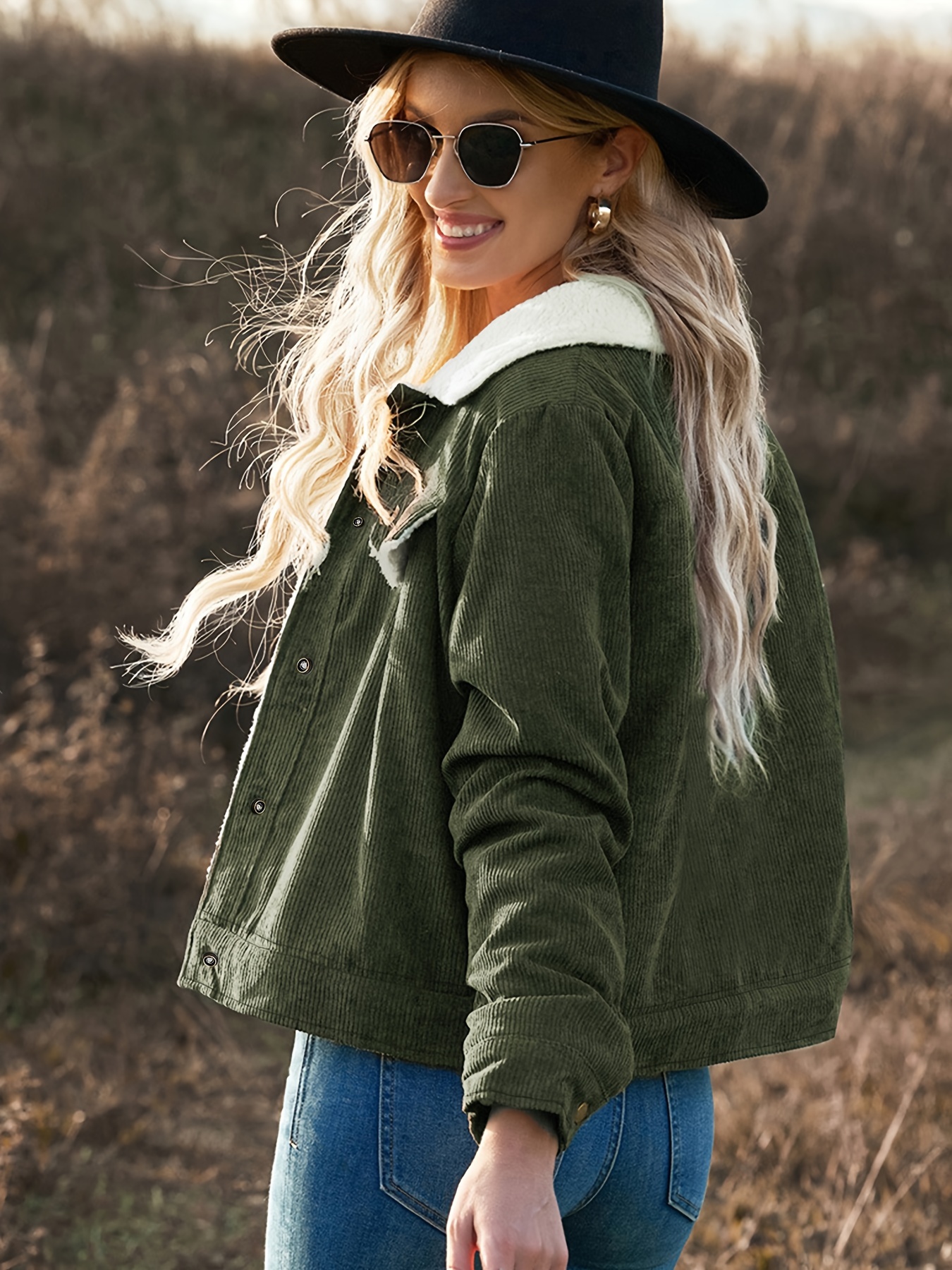 womens outerwear solid casual fashion short jacket details 3