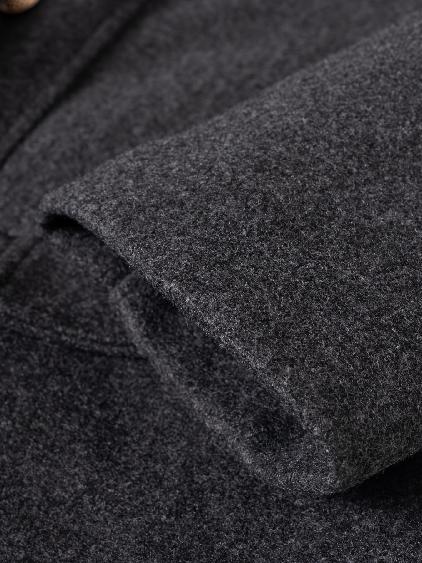 mens warm double breasted overcoat casual elegant faux woolen trench coat for fall winter details 4