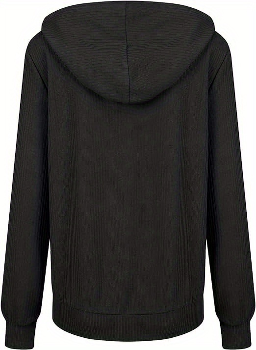 drawstring zip up hoodie casual long sleeve hoodie for fall winter womens clothing details 3