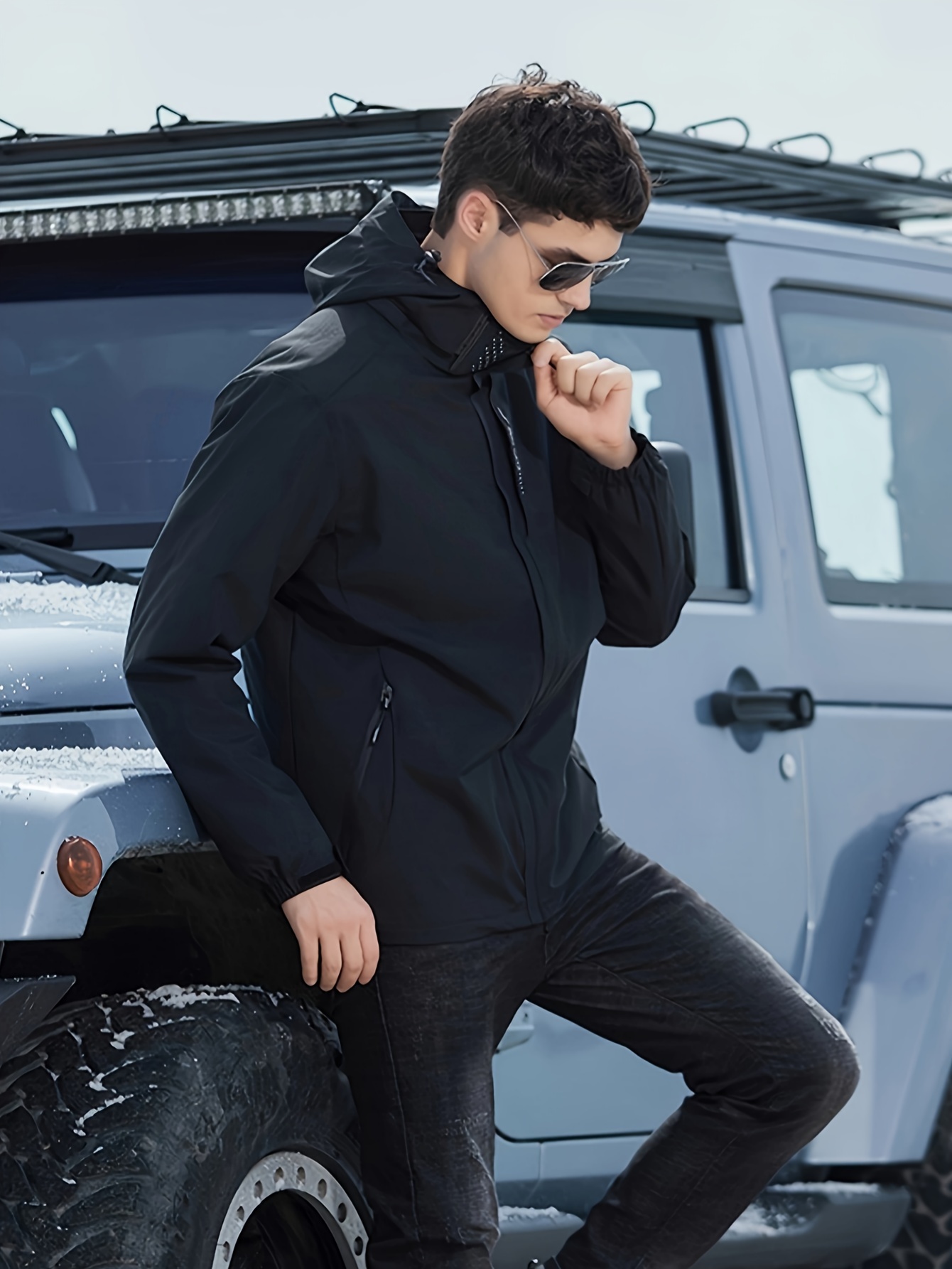 3 in 1 jacket removable hood liner windproof waterproof winter jacket snow jacket windproof hooded with inner warm fleece coat for men details 13