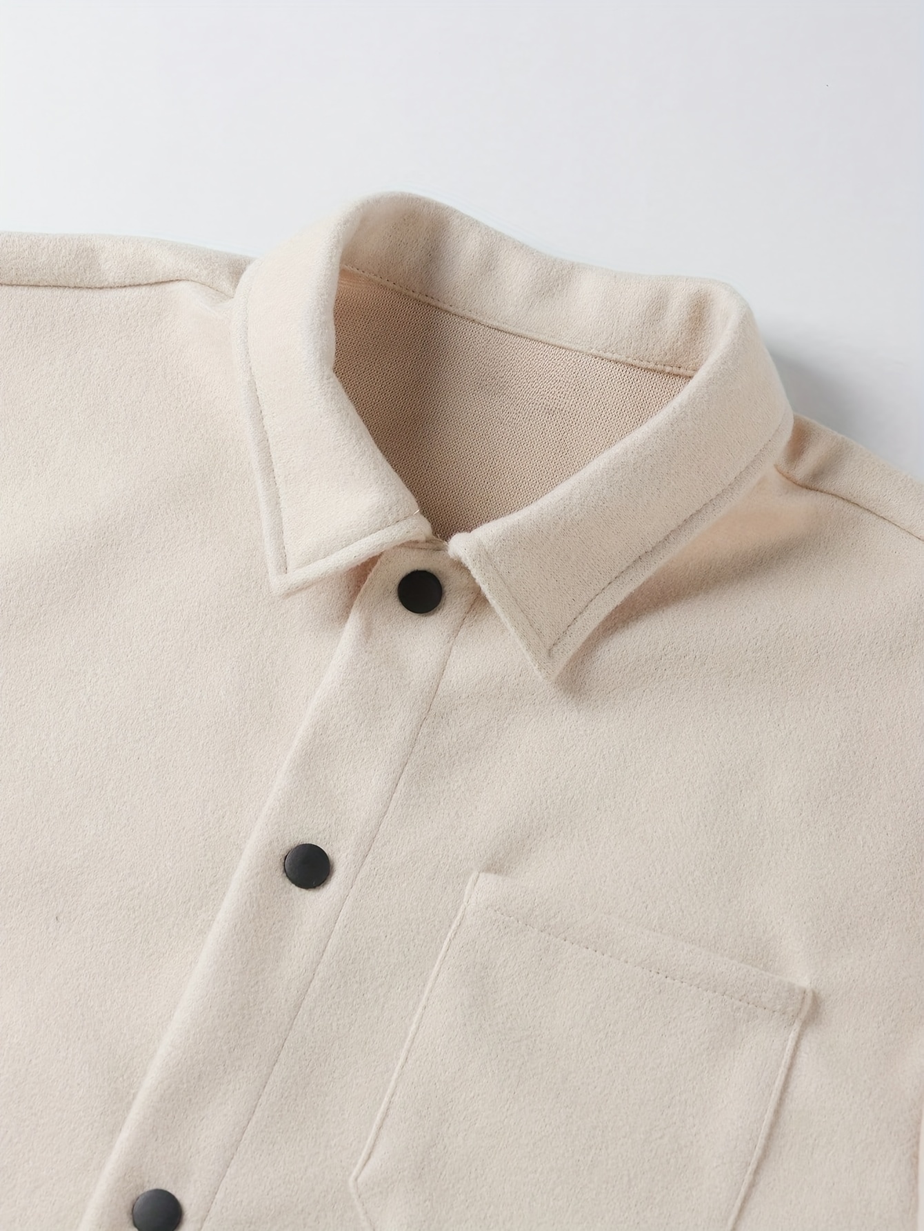 Men s Casual Button Up Chest Pocket Lapel Coat details 8