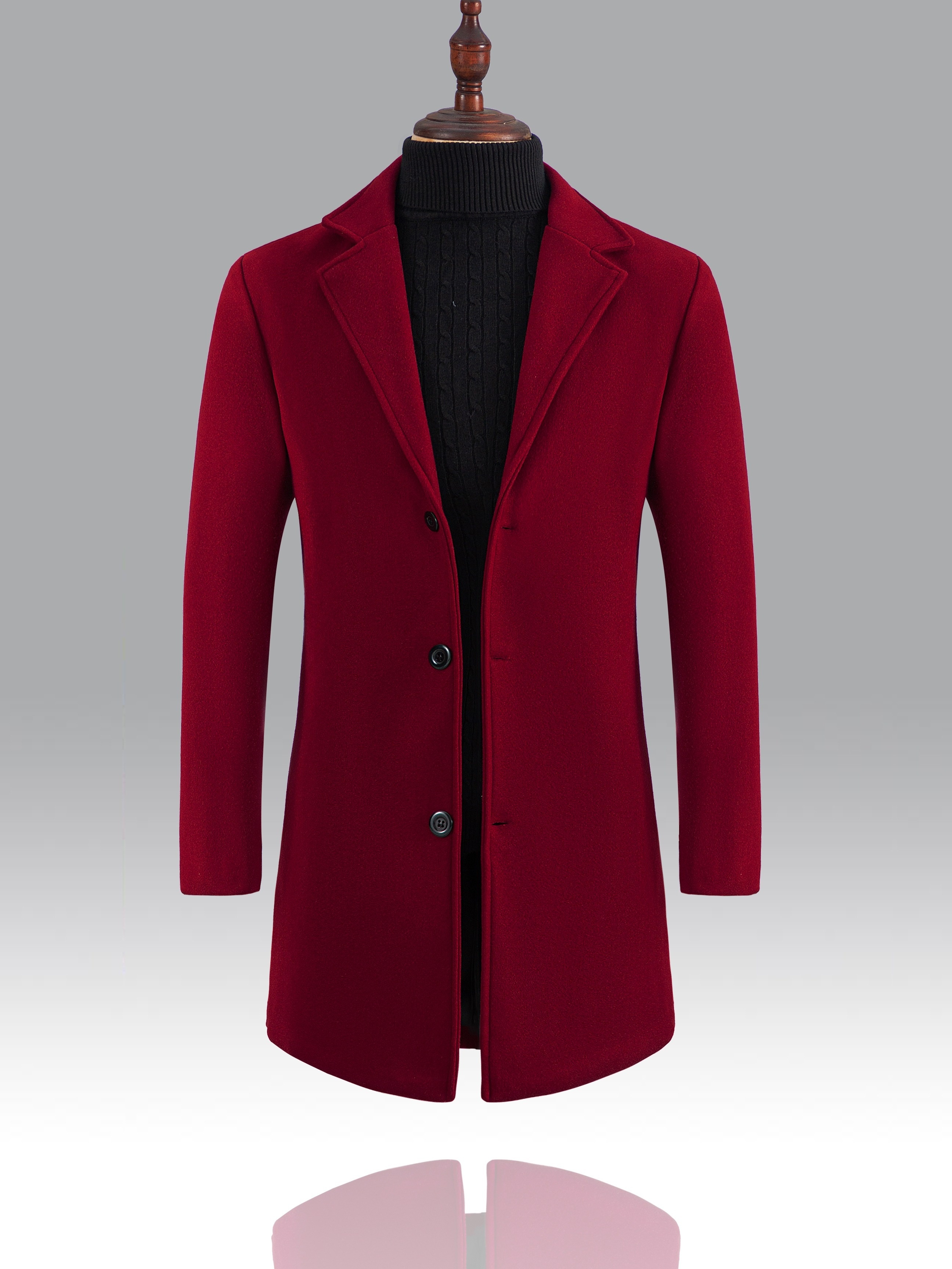 mens casual single breasted trench coat elegant mature overcoat for fall winter business details 25