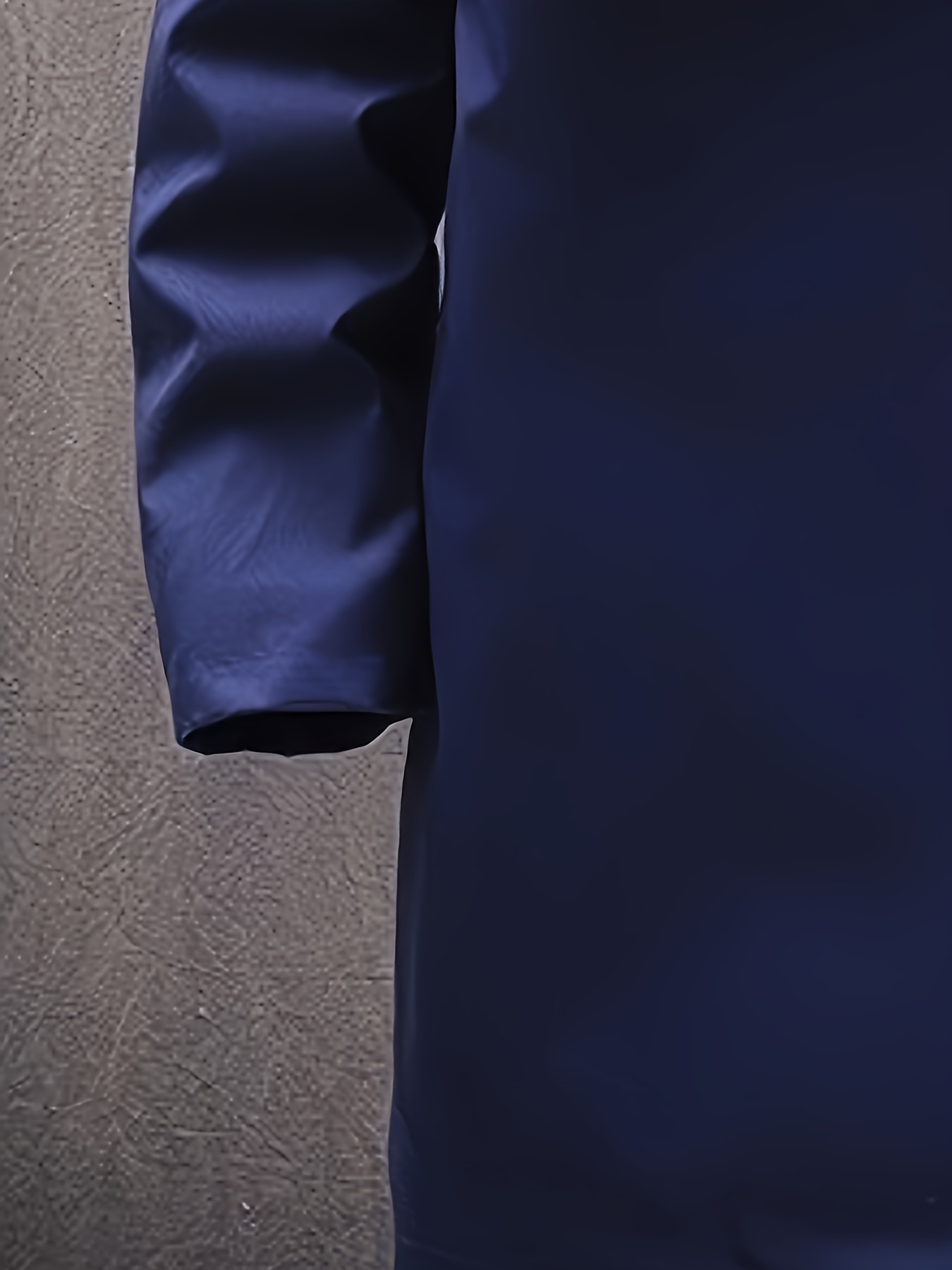 mens warm fleece long windbreaker jacket casual hooded overcoat details 13