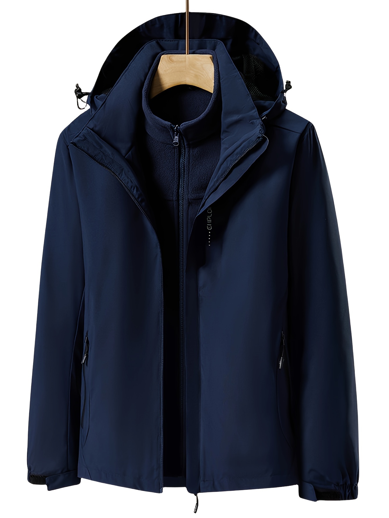 3 in 1 jacket removable hood liner windproof waterproof winter jacket snow jacket windproof hooded with inner warm fleece coat for men details 0