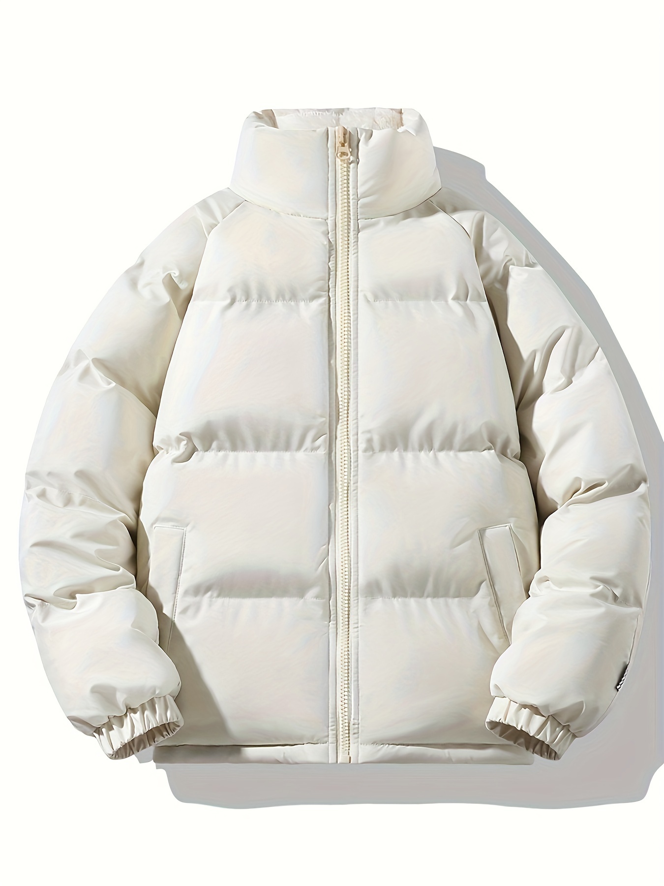 mens warm fleece jacket casual stand collar jacket coat for fall winter details 3