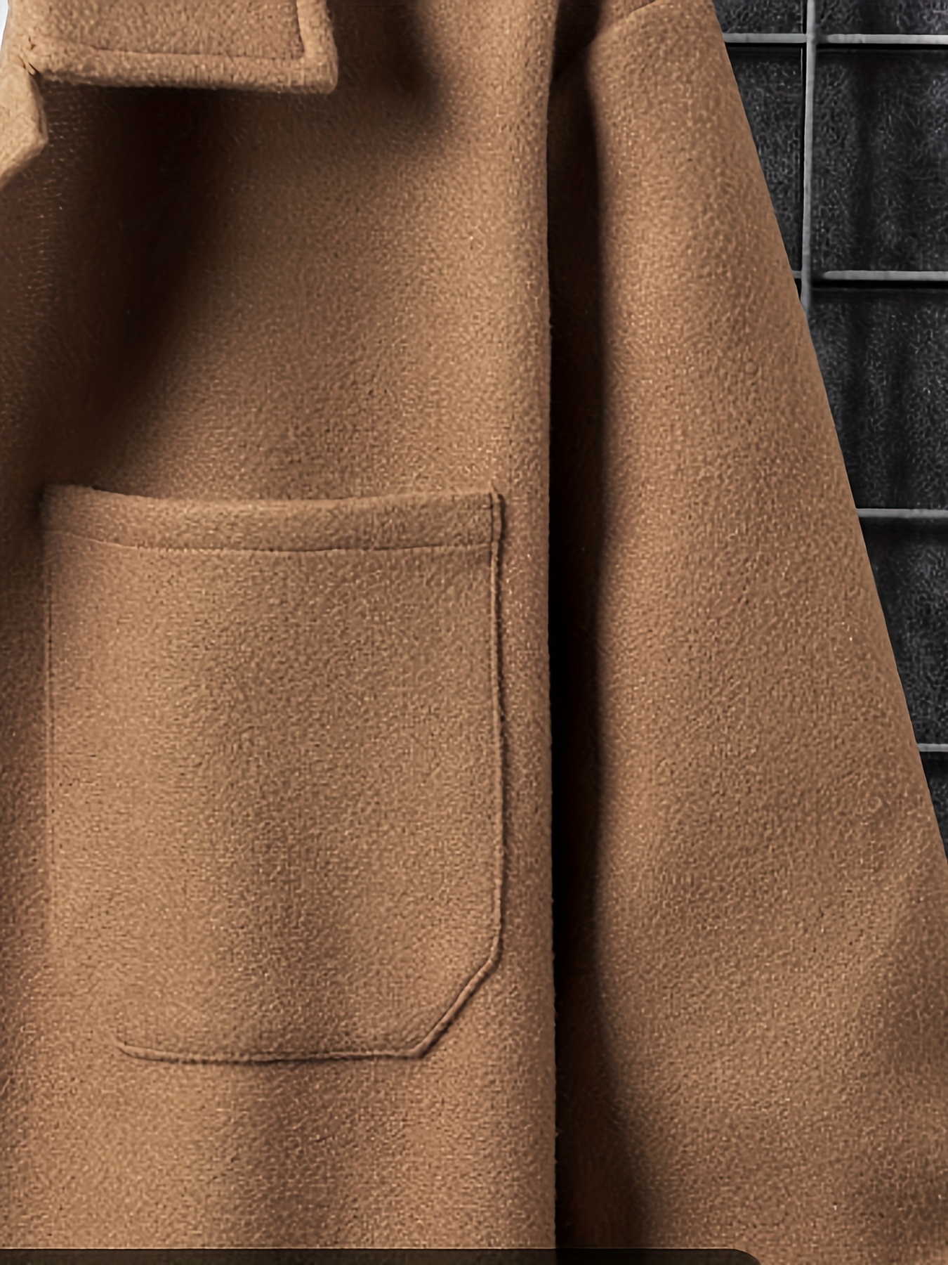 Men s Casual Button Up Chest Pocket Lapel Coat details 13