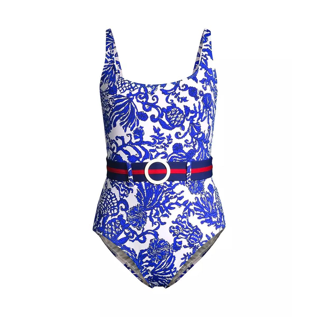 Blue-and-white porcelain One Piece Swimsuit