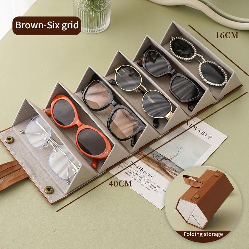 Portable Multi-Cell Folding Anti-Pressure Large-Capacity Glasses Stora