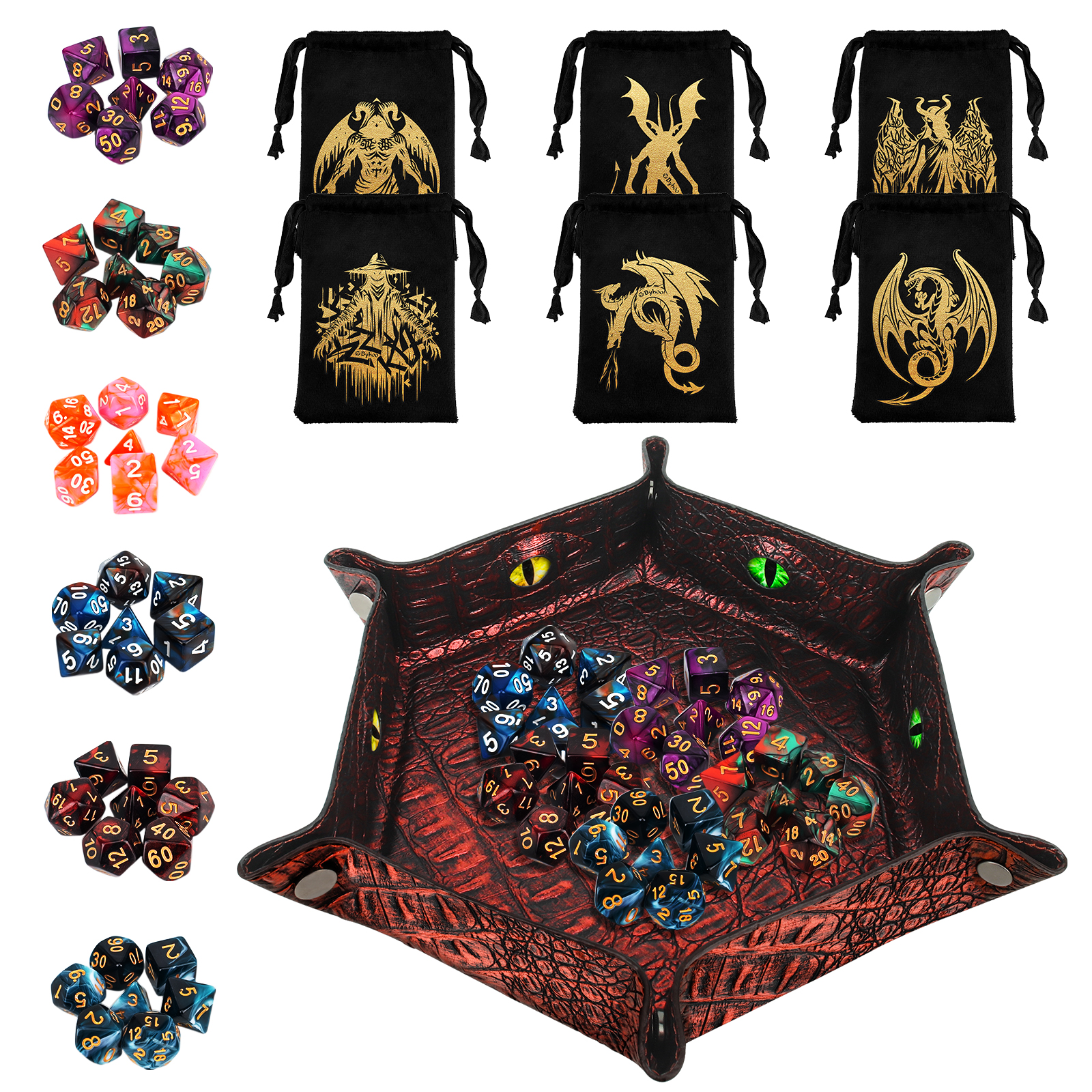 Limited Bundle Offer-100 PCS DND Metal Gold Coins & DND Dice Set& 100 