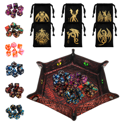 Limited Bundle Offer-100 PCS DND Metal Gold Coins & DND Dice Set