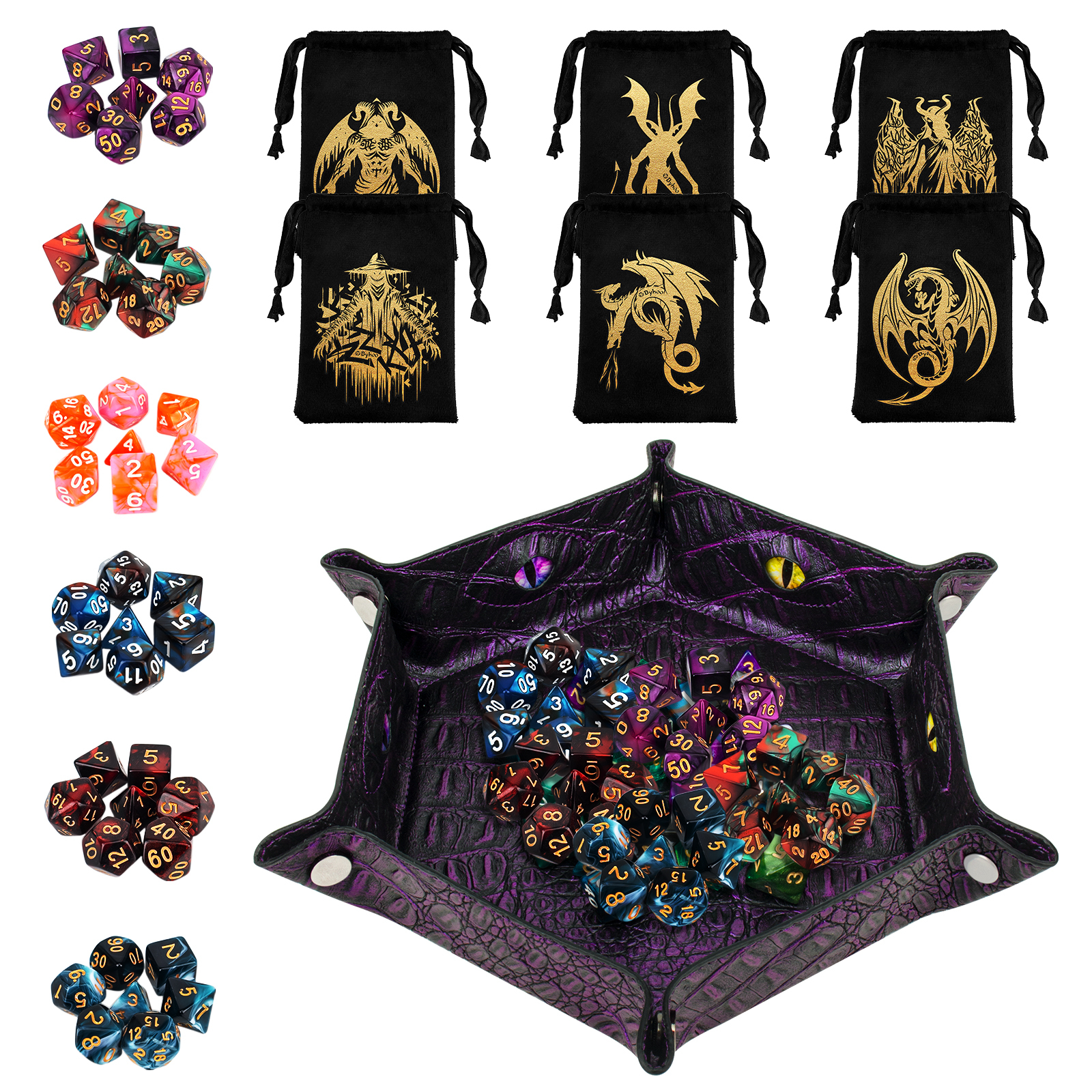 Limited Bundle Offer-100 PCS DND Metal Gold Coins & DND Dice Set& 100 