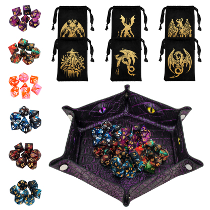 Limited Bundle Offer-100 PCS DND Metal Gold Coins & DND Dice Set