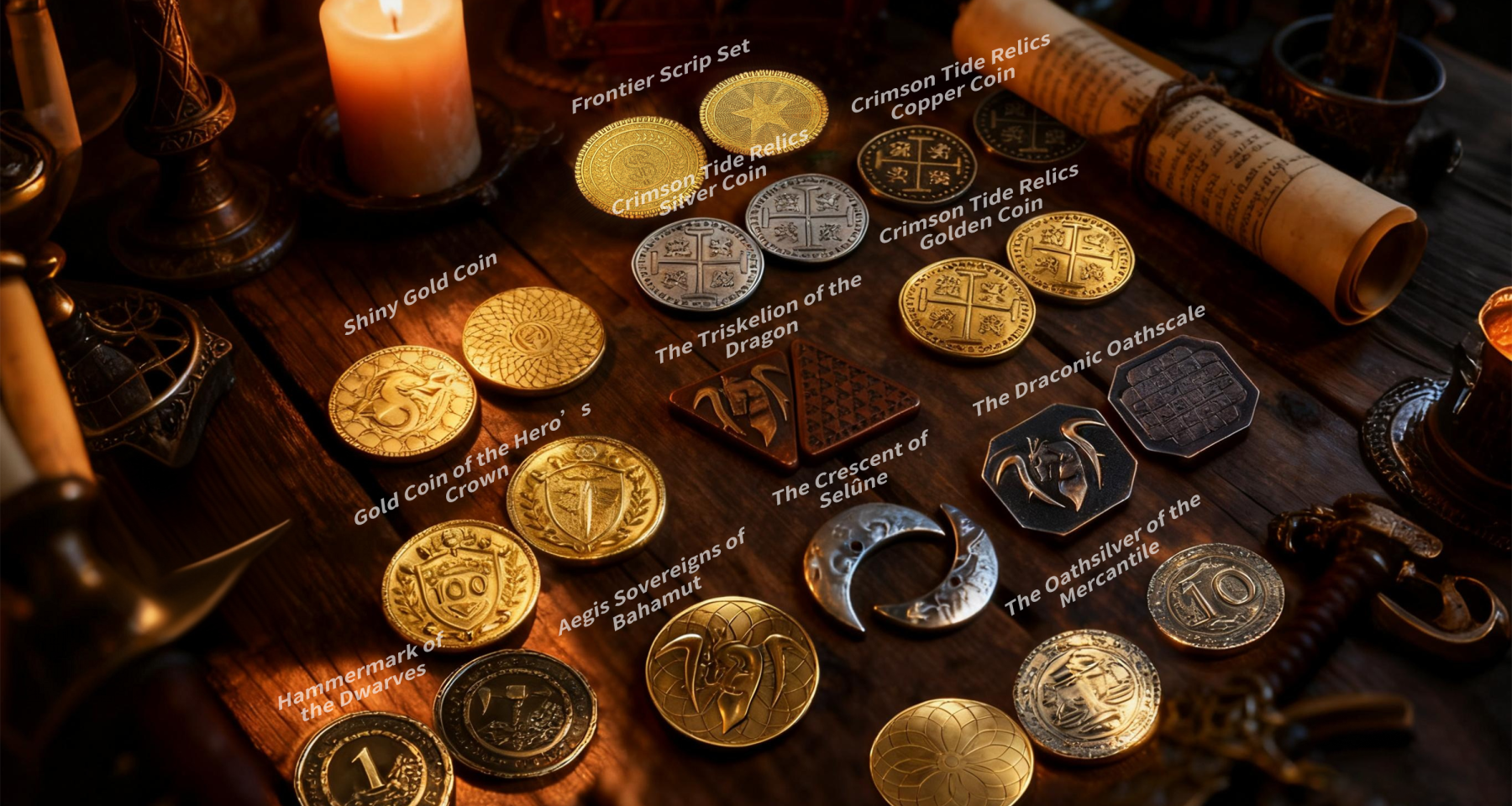 Byhoo 10 PCS Metal Fantasy Coins,Customizable Game Tokens for DND, RPG, Tabletop Roleplay, Challenge Coins, Collectibles & Gift Ideas, Bulk Order Available