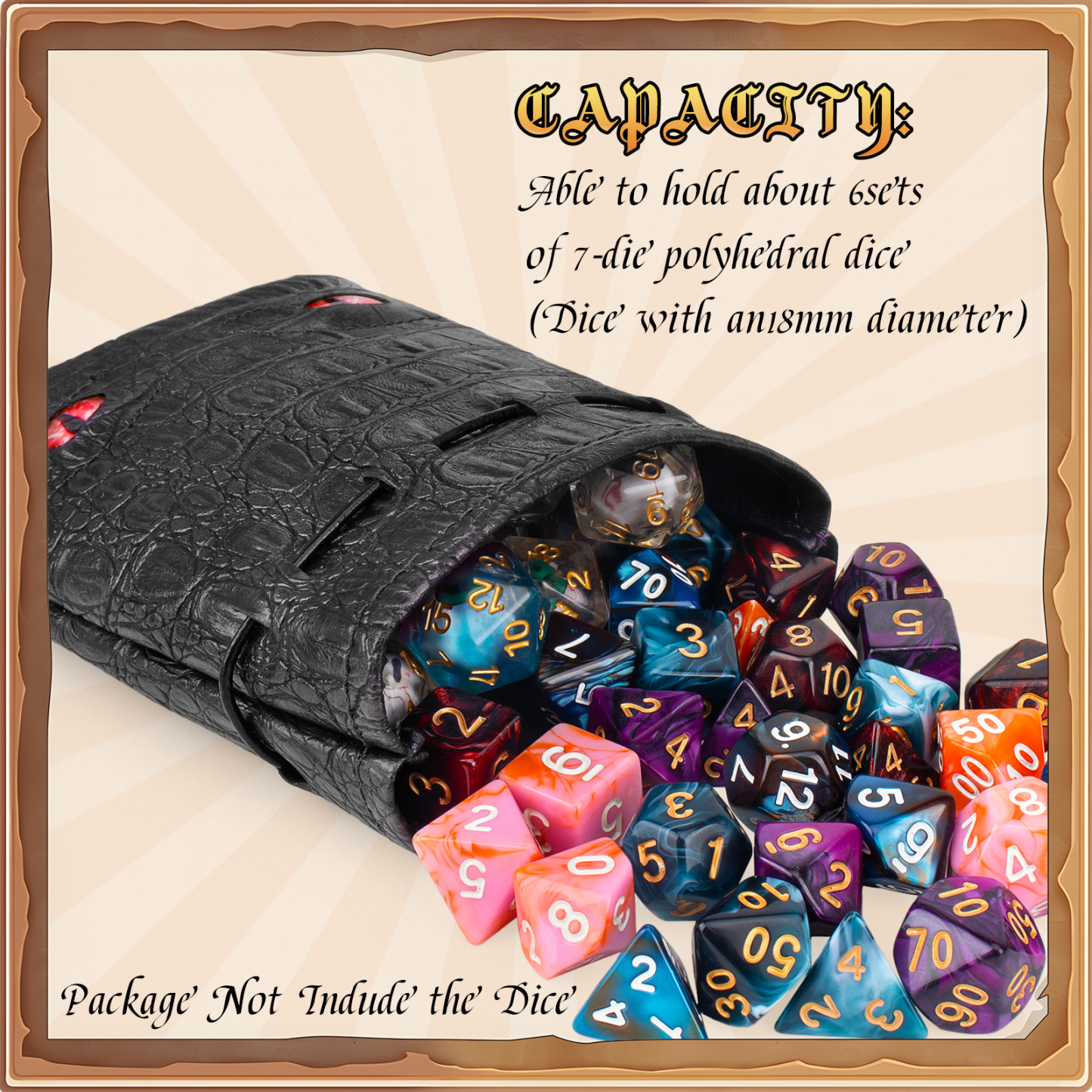 Byhoo DND Dice Bag Can Cover 6 Dice Sets