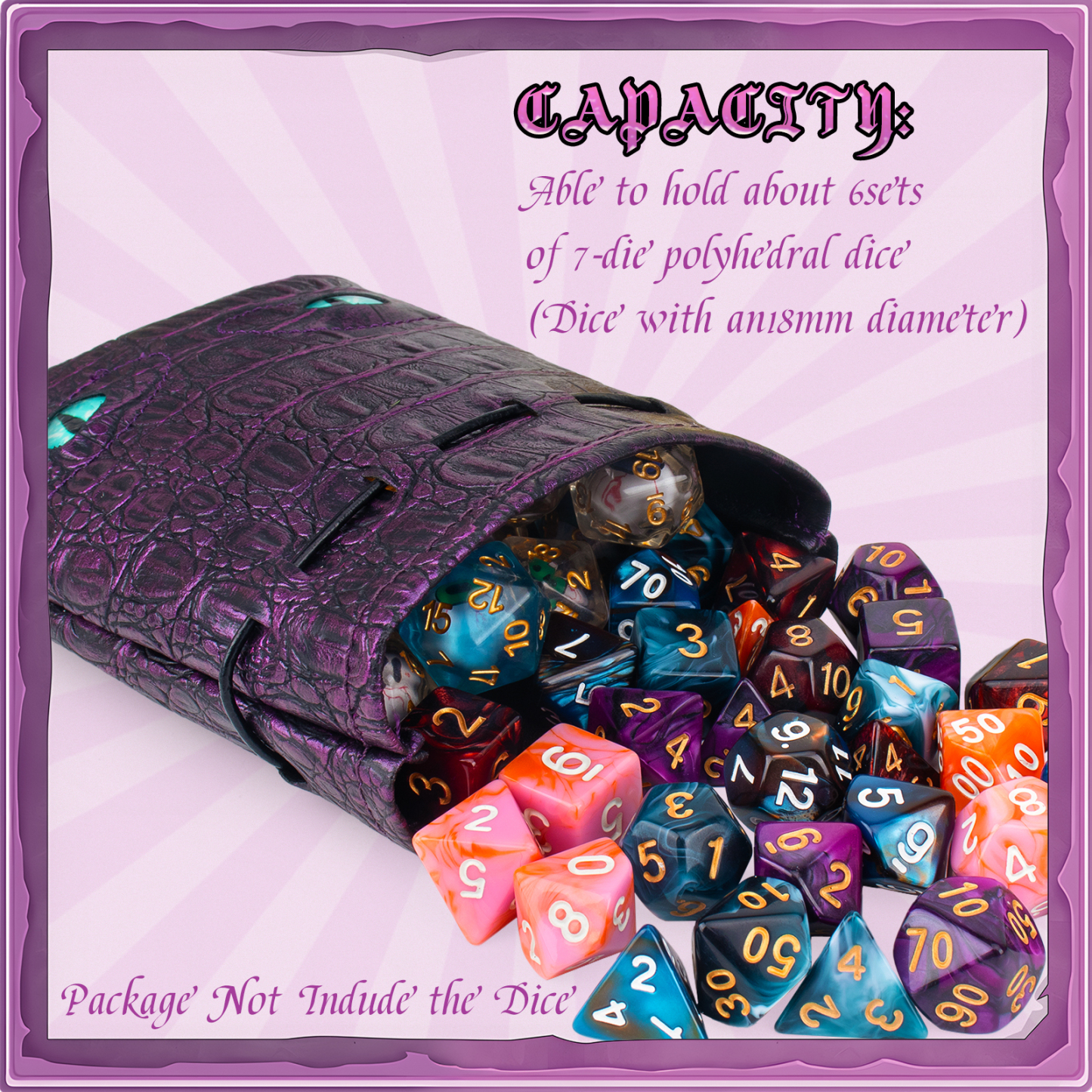 Byhoo DND Dice Bag Can Cover 6 Dice Sets