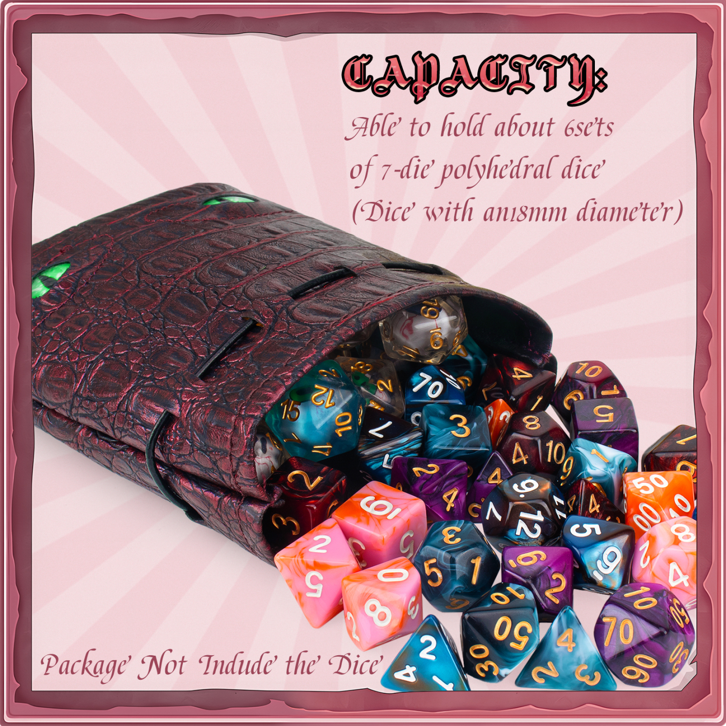 Byhoo DND Dice Bag Can Cover 6 Dice Sets