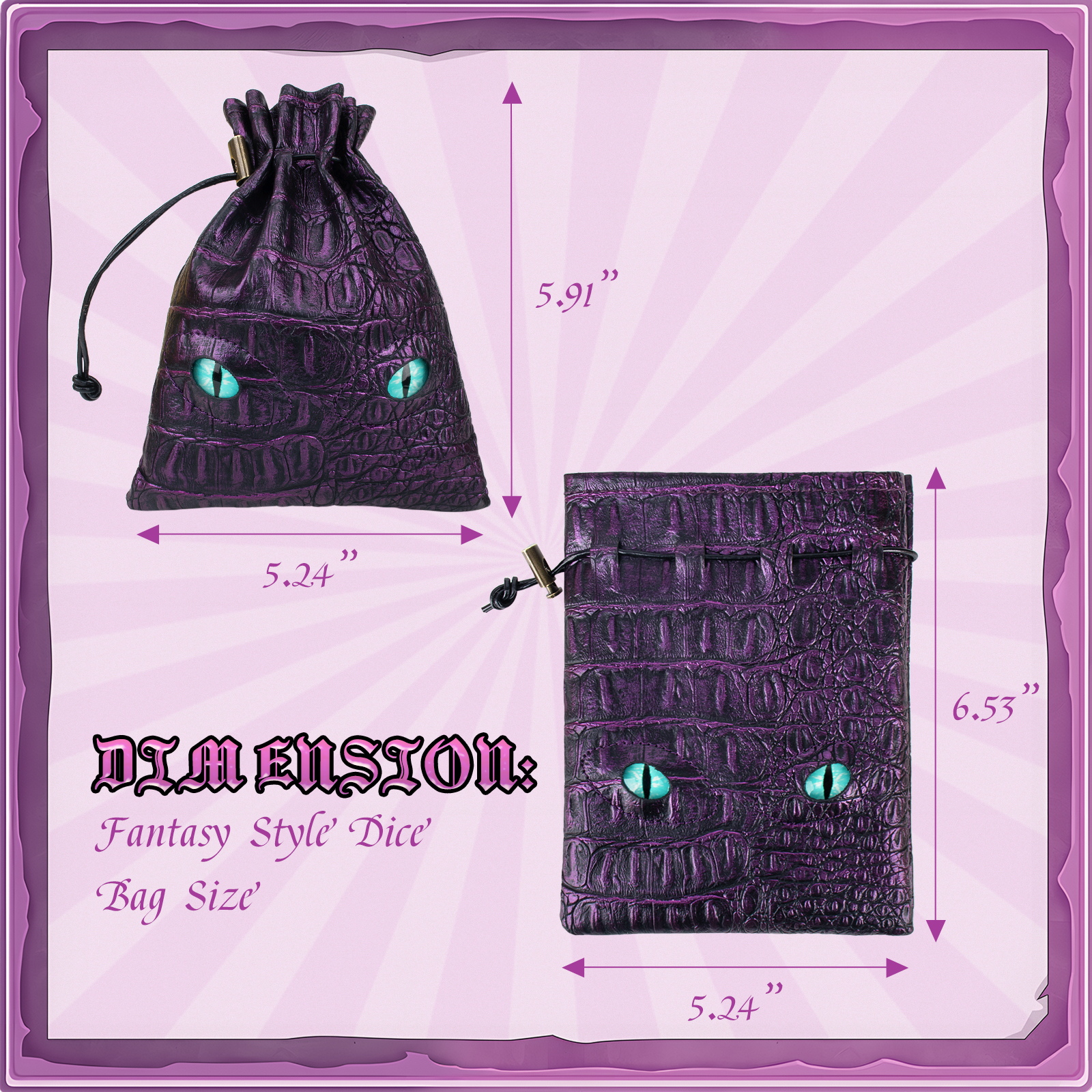 Byhoo DND Dice Bag Can Cover 6 Dice Sets