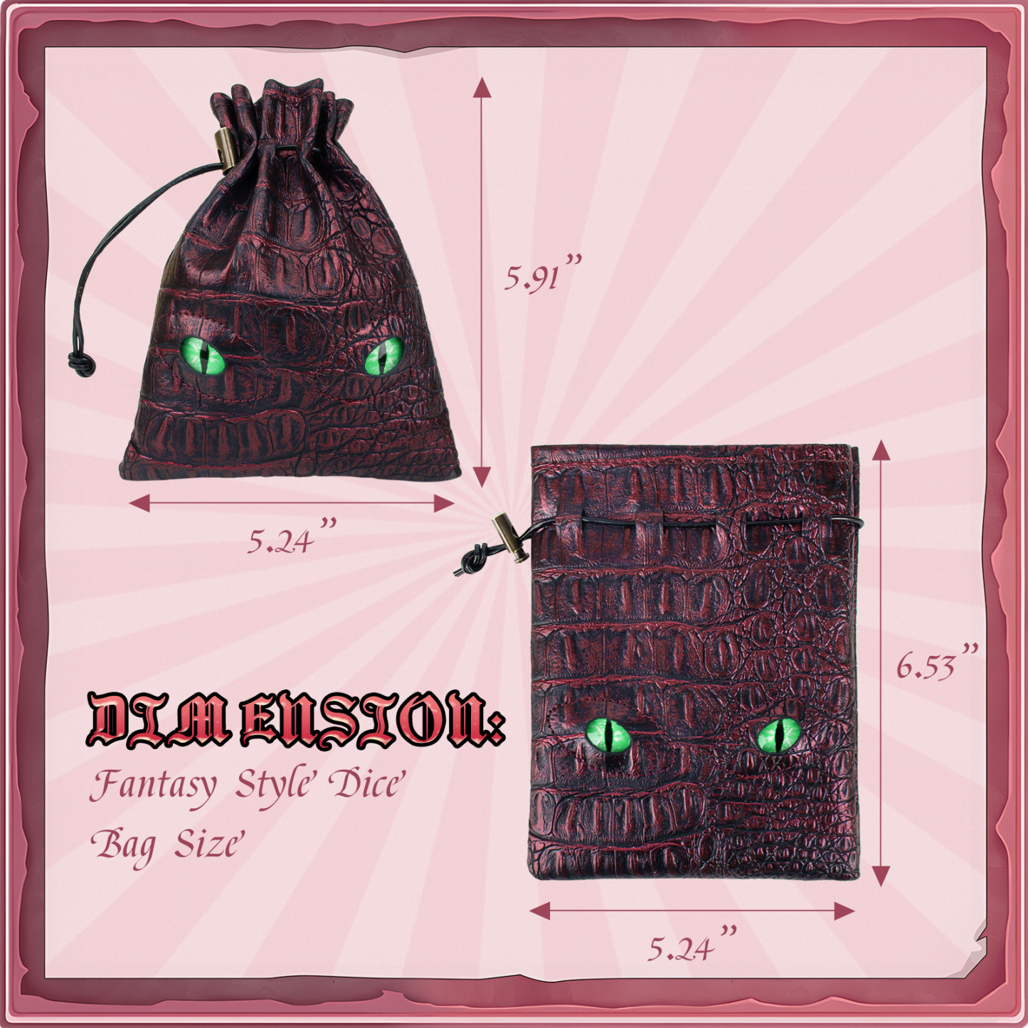 Byhoo DND Dice Bag Can Cover 6 Dice Sets 