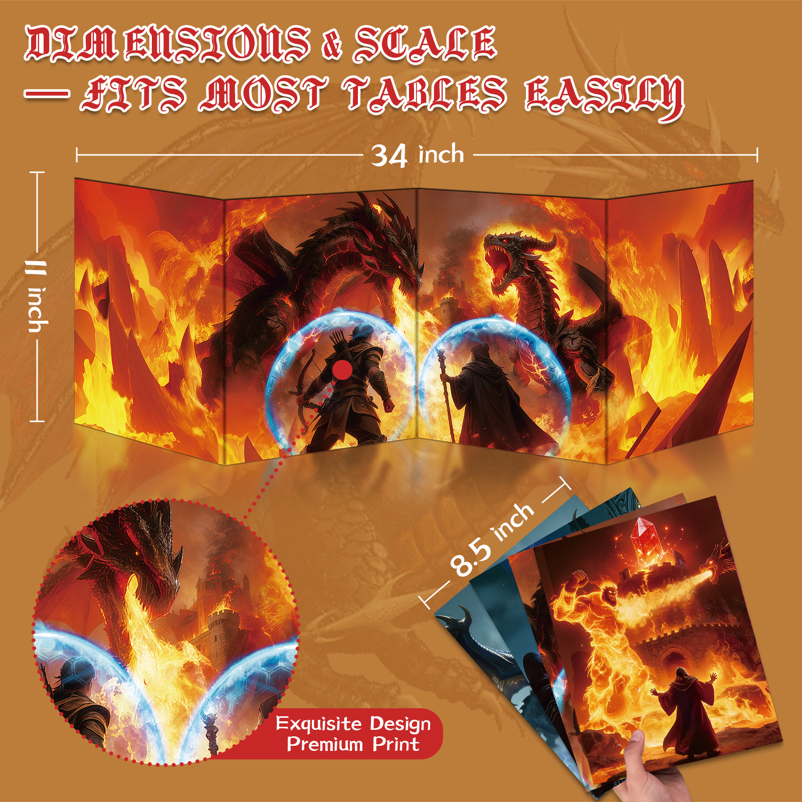 Byhoo DM Screen 2 PCS for D&D 5E DND Accessories