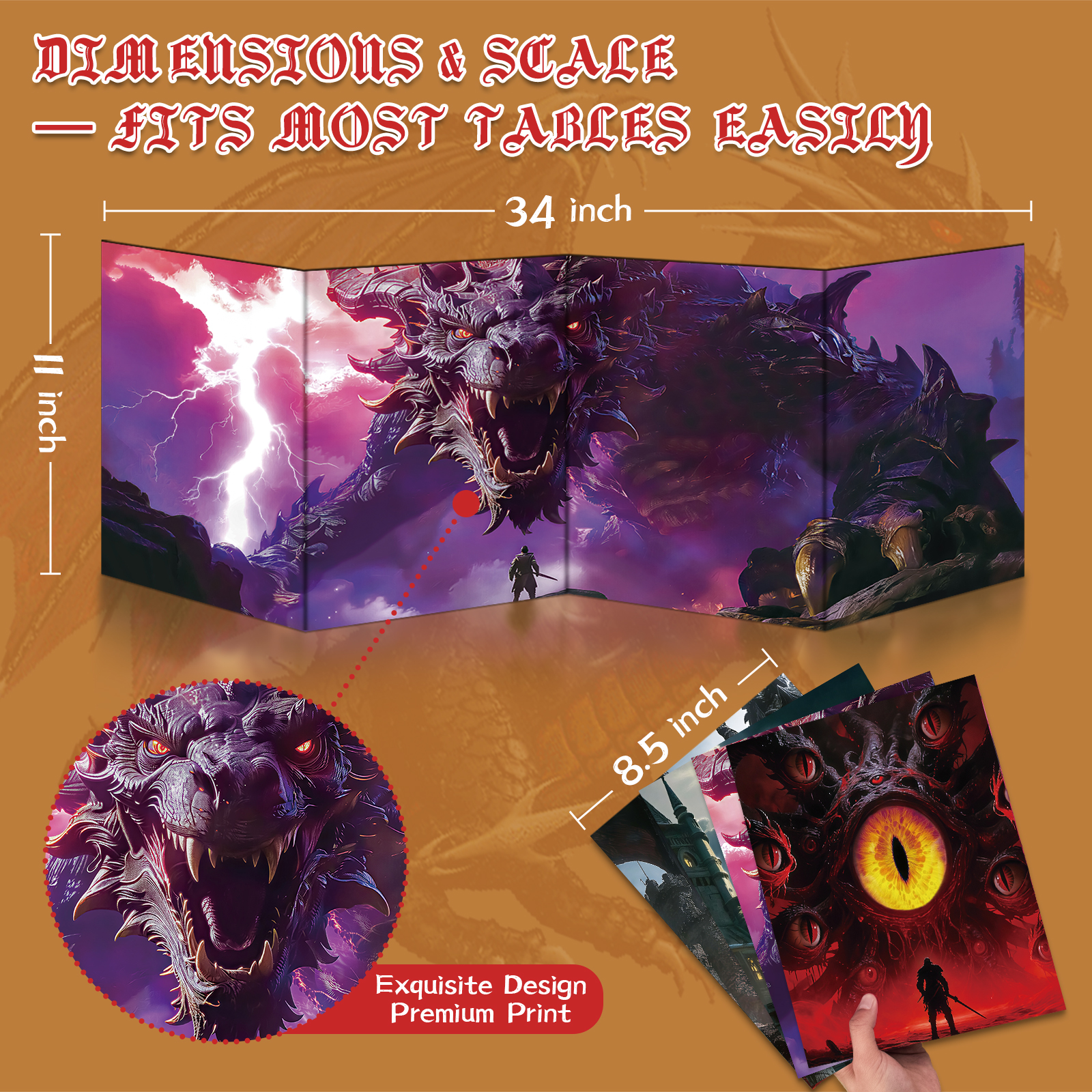 Byhoo DM Screen 4 PCS for D&D 5E - Immersive DND DM Screen Accessories