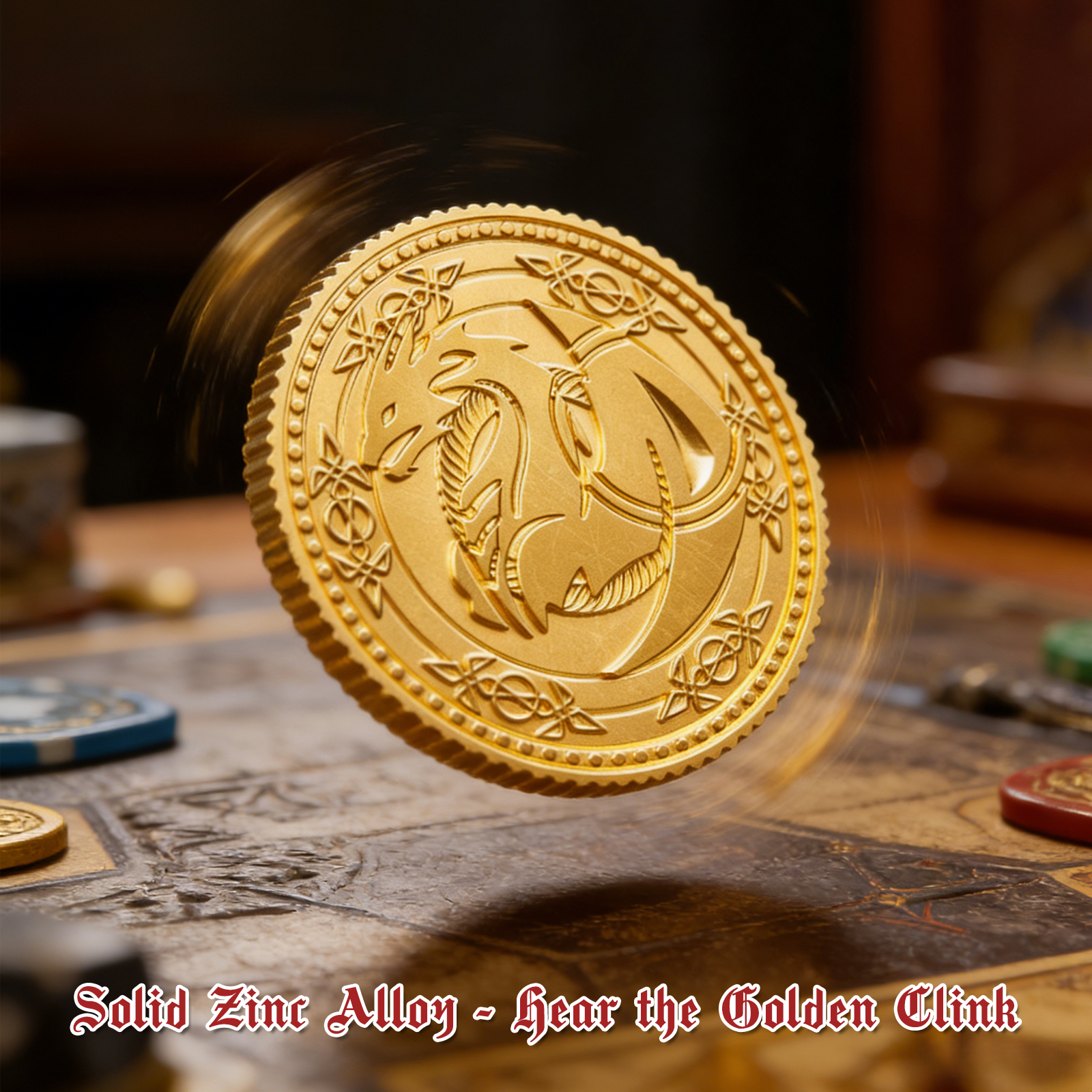 Byhoo Gold Coins 100 PCS Coins for Collectors, Dragon Yue DND Metal Coins with Leather Pouch, Large Treasure Set for Dungeons and Dragons, Heavy Metal Double-Sided Dragon & Axe Relief RPG Accessories