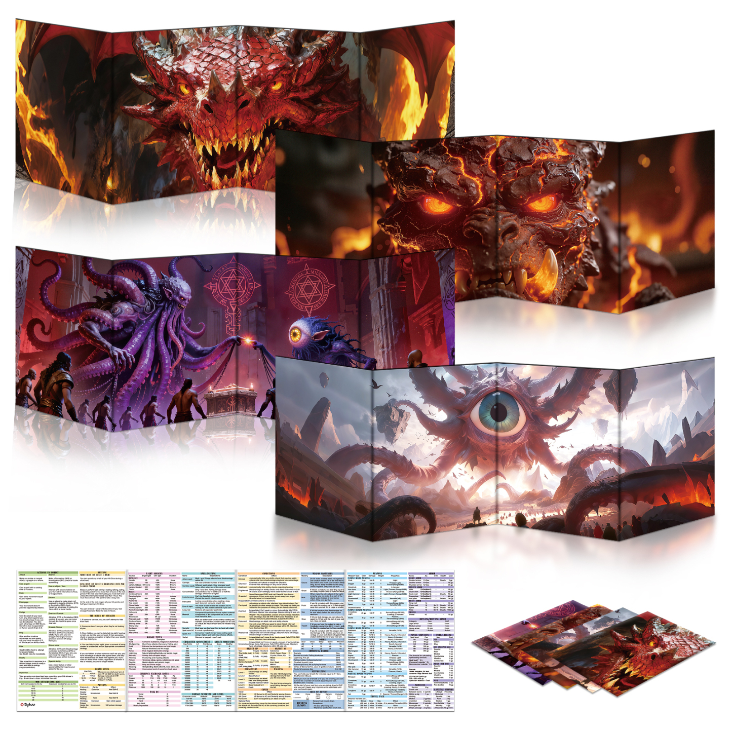 Byhoo DM Screen with Immersive Monstrous Lords Themes