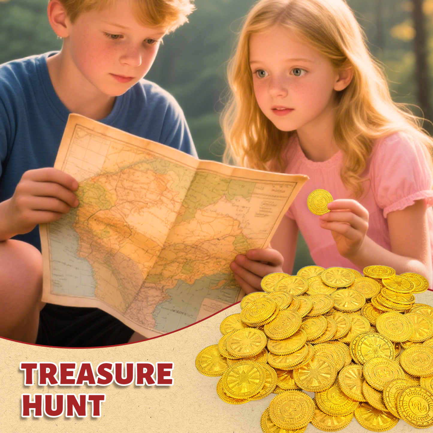 Byhoo 100 PCS  Metal Gold Coins,DND Pirate Coins