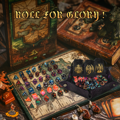 Limited Bundle Offer-DND Dice Set& 100 PCS DND Metal Gold Coins