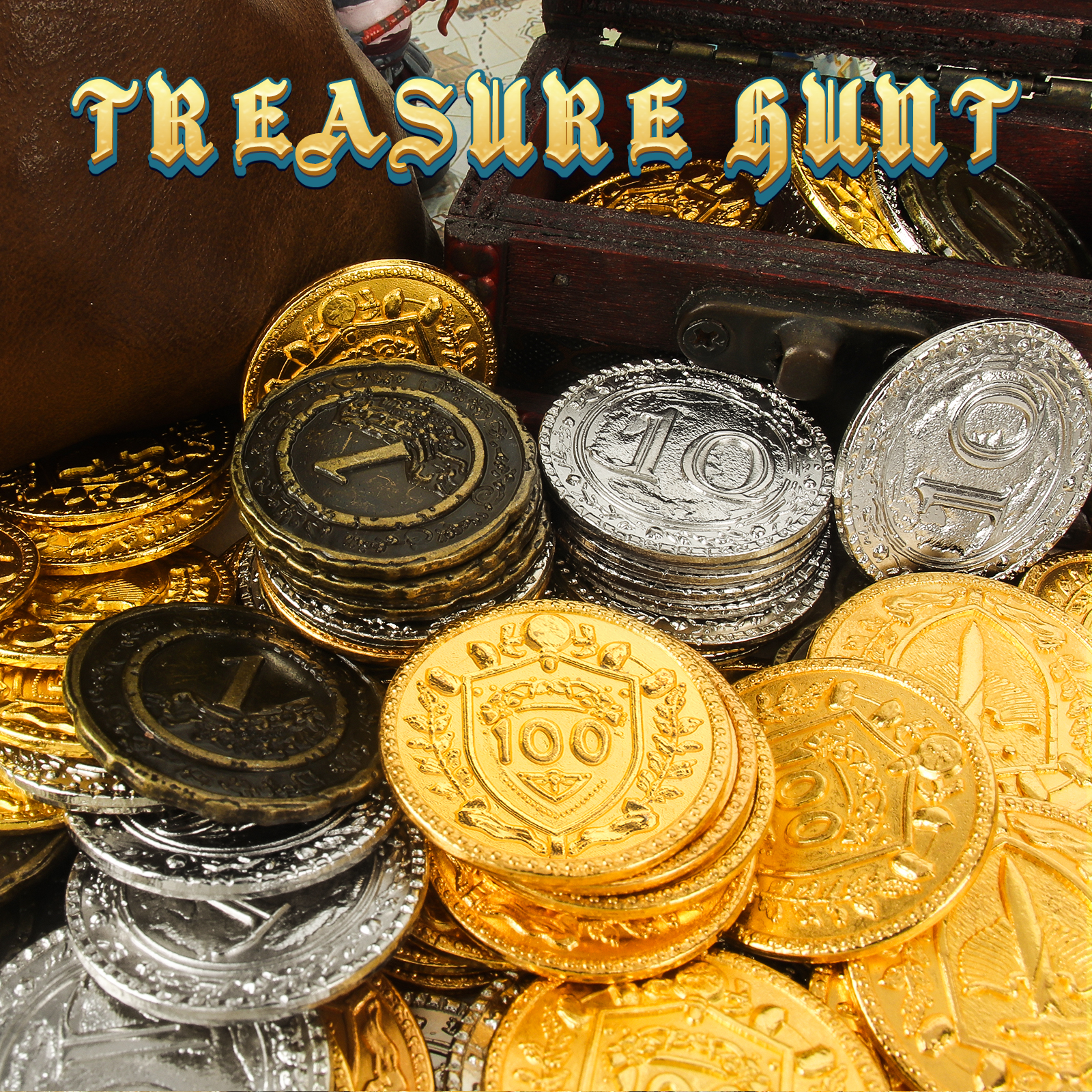 Byhoo Metal DND Coins, 1.2" Gold Silver Copper Tokens with Face Value for Board Game and Tabletop RPG, Fantasy Metal Coins for Pirate Game Party Cosplay